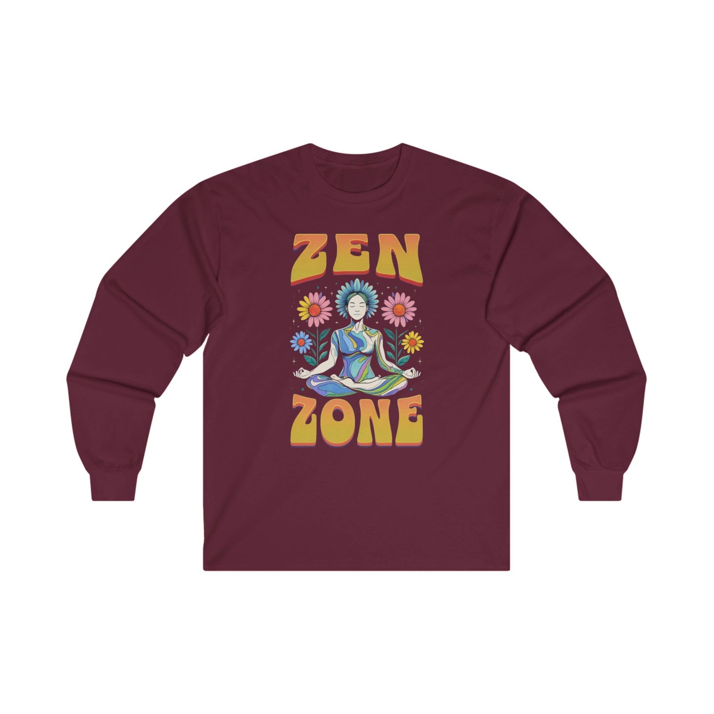 Zen Zone Yoga TShirt for Yoga Lover gifts for Christmas present for yogi gift for Womens Yoga Top Long Sleeved Yoga TShirts Long Sleeve