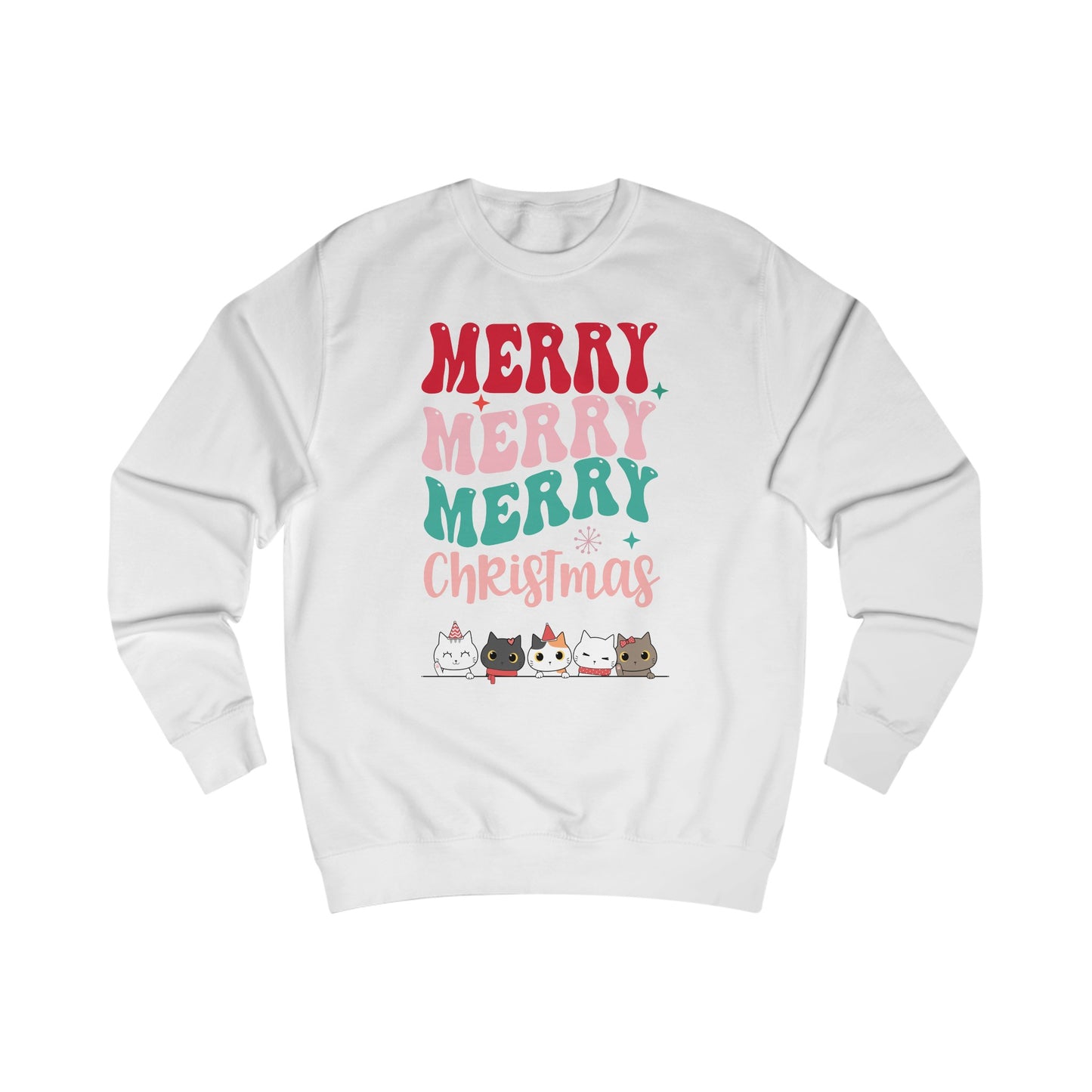 Christmas Cats Sweatshirt for Cat Mom gift for Christmas present for Cat Lady Groovy Font Kitty Sweater for Cat Lovers gifts for Her
