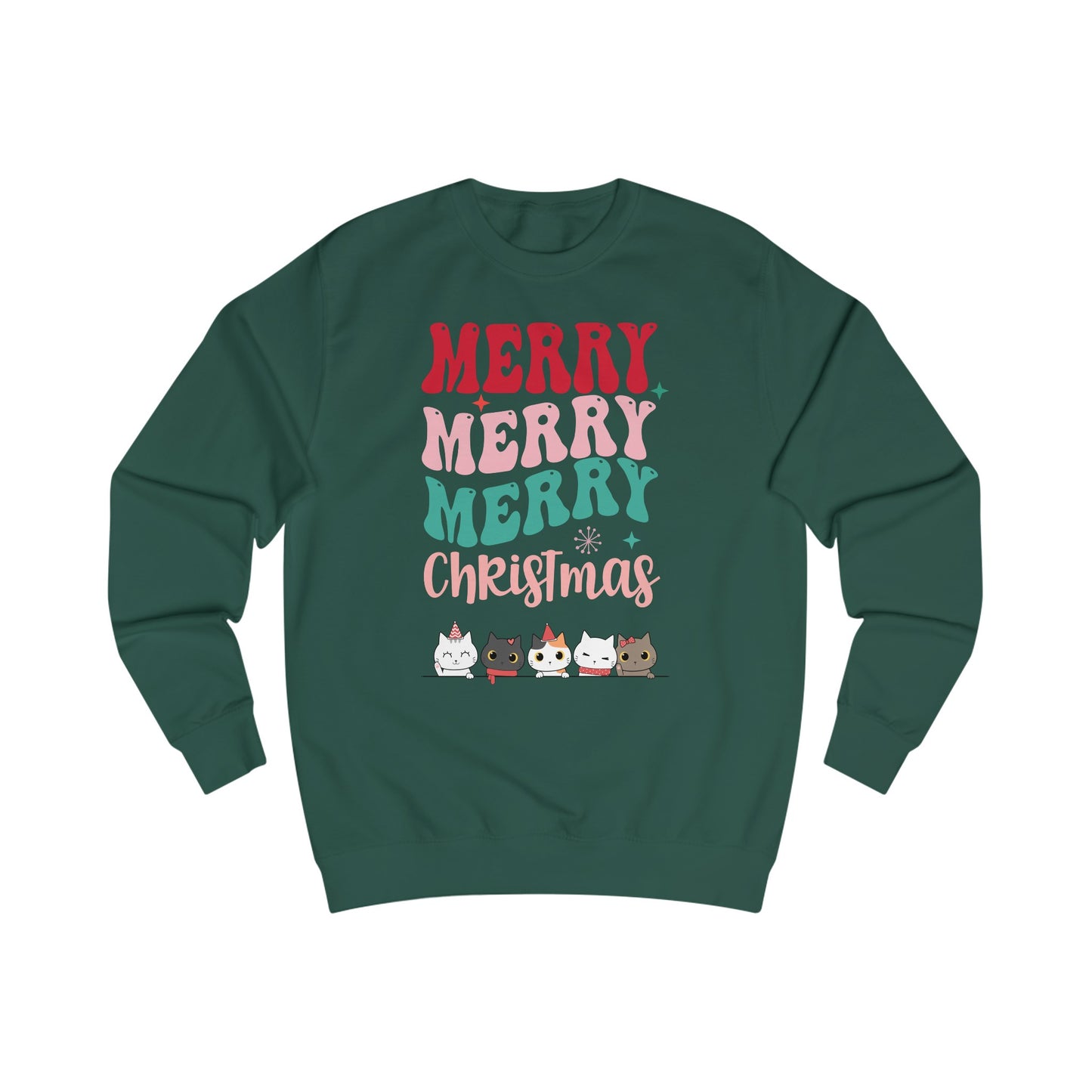 Christmas Cats Sweatshirt for Cat Mom gift for Christmas present for Cat Lady Groovy Font Kitty Sweater for Cat Lovers gifts for Her