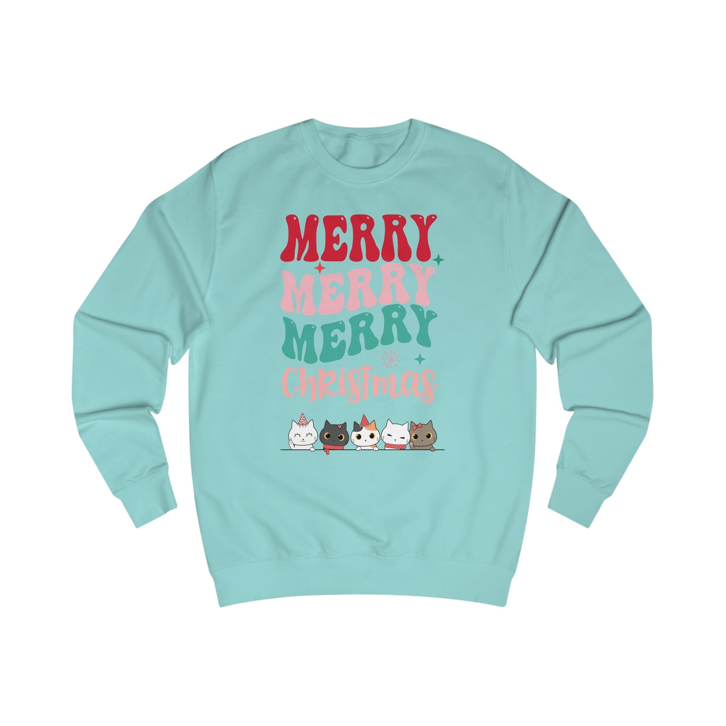 Christmas Cats Sweatshirt for Cat Mom gift for Christmas present for Cat Lady Groovy Font Kitty Sweater for Cat Lovers gifts for Her
