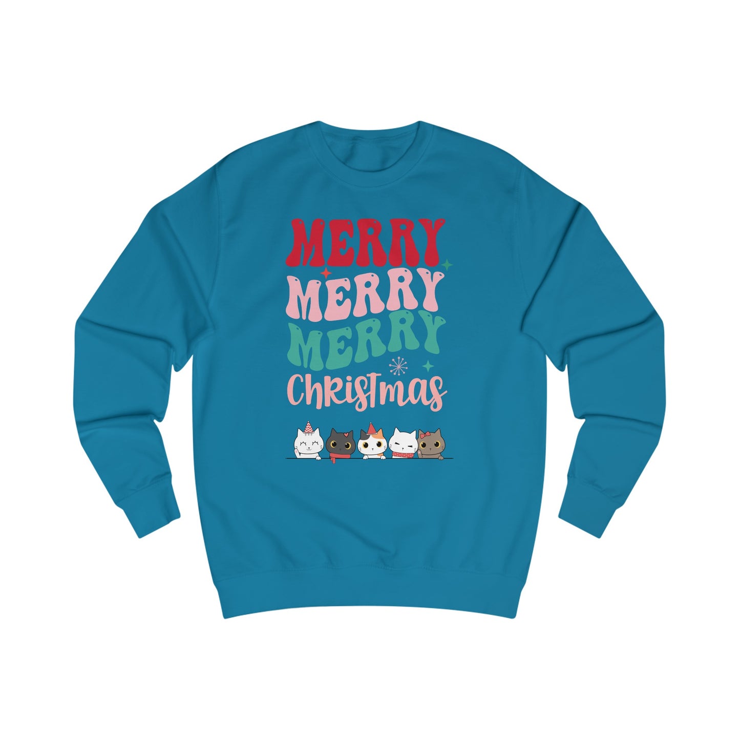 Christmas Cats Sweatshirt for Cat Mom gift for Christmas present for Cat Lady Groovy Font Kitty Sweater for Cat Lovers gifts for Her