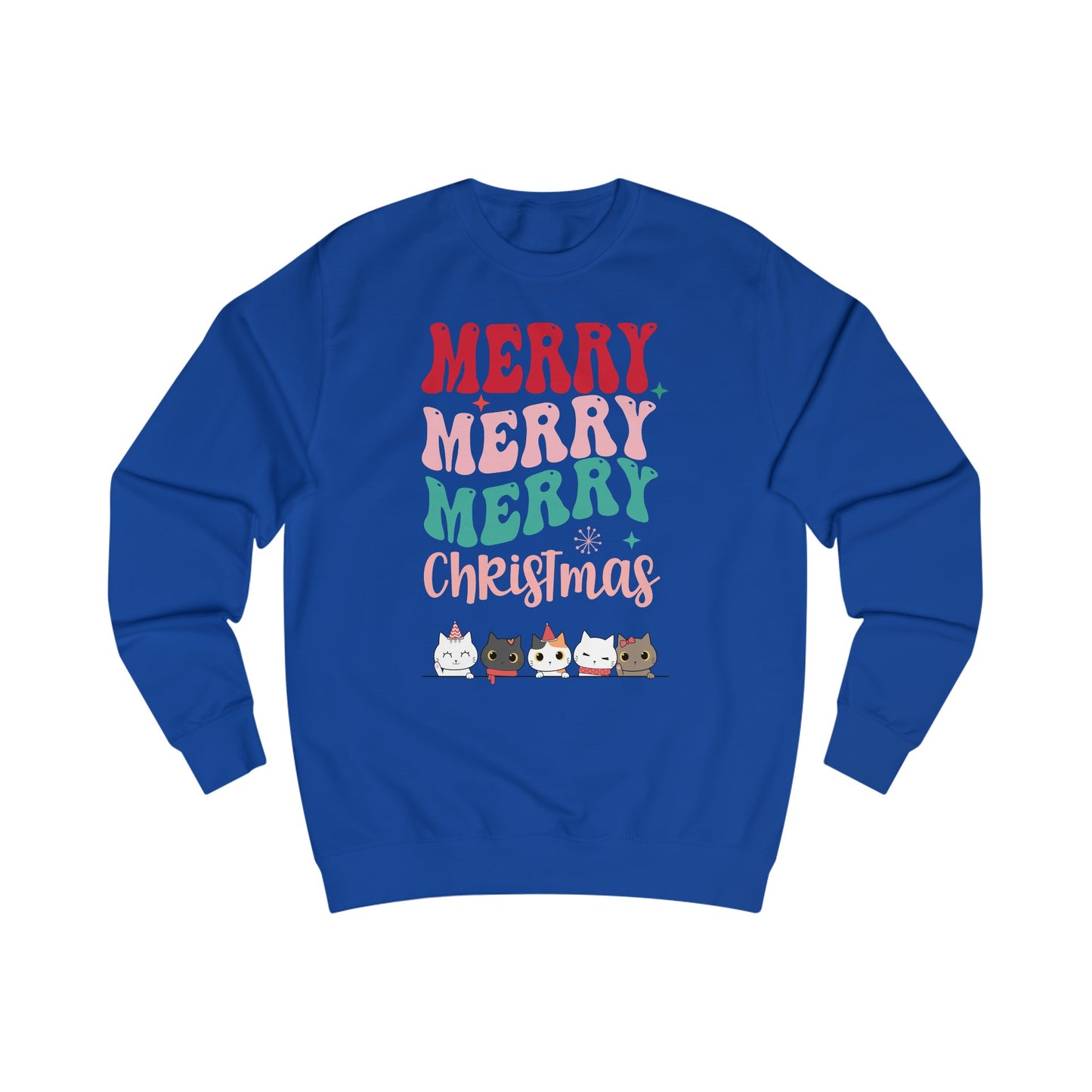 Christmas Cats Sweatshirt for Cat Mom gift for Christmas present for Cat Lady Groovy Font Kitty Sweater for Cat Lovers gifts for Her
