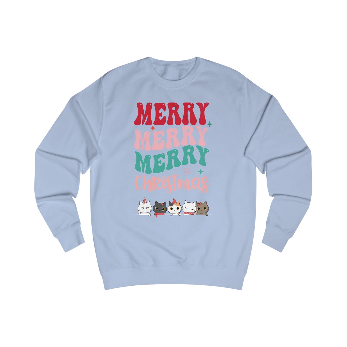 Christmas Cats Sweatshirt for Cat Mom gift for Christmas present for Cat Lady Groovy Font Kitty Sweater for Cat Lovers gifts for Her