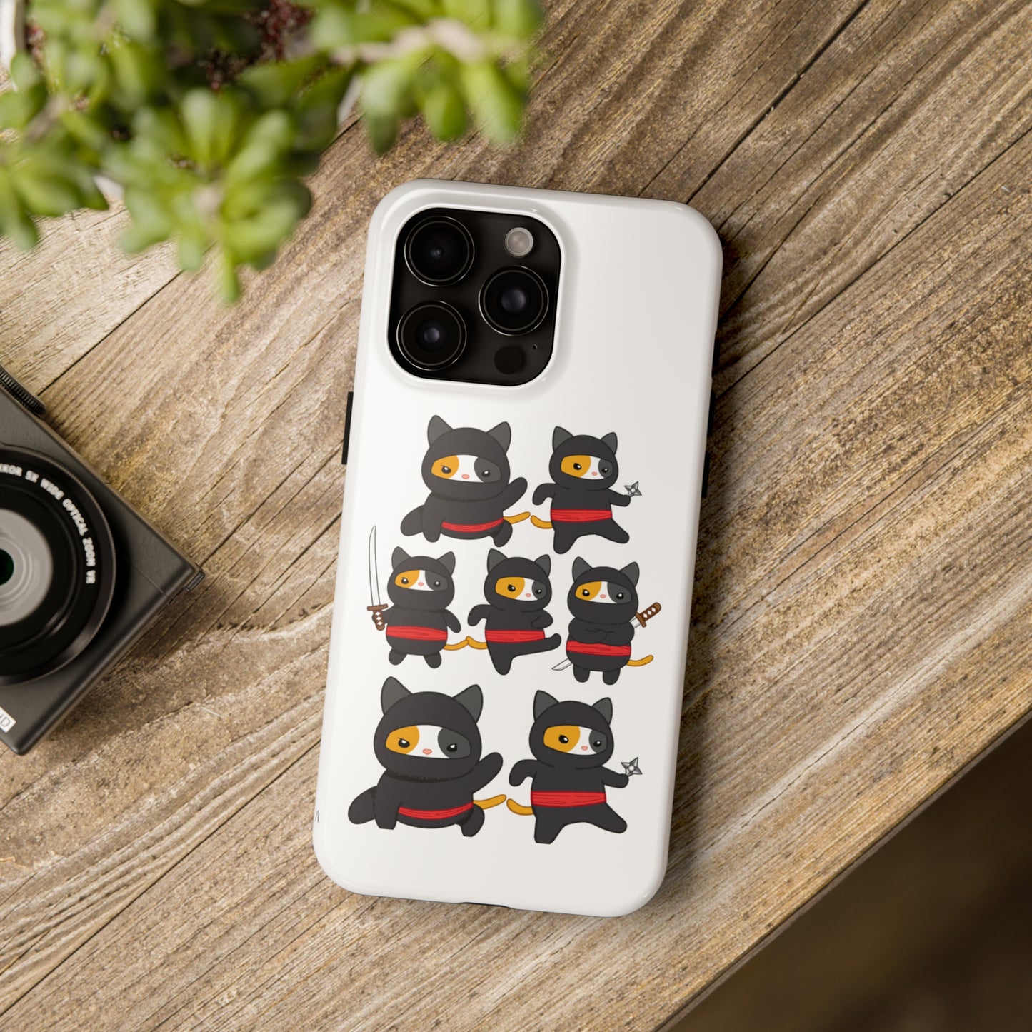 Funny Cat iPhone case for Cat Lover gift for Cat Mom gift Funny Cat Phone Case NINJA CATS Case