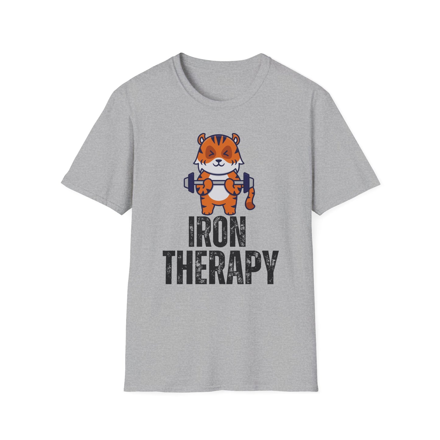 Tiger Working out T-shirt IRON THERAPY T Shirt for Gym Lover gift for Fitness Lover T Shirt for Cross Fit Lover Weightlifting Tee