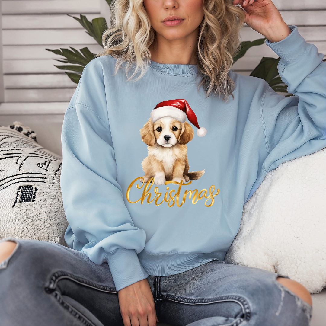 Puppy Christmas Sweater for Christmas Party Sweatshirts for Dog Lovers gifts for Dogs Mom gift for Christmas Sweatshirt for Her gifts