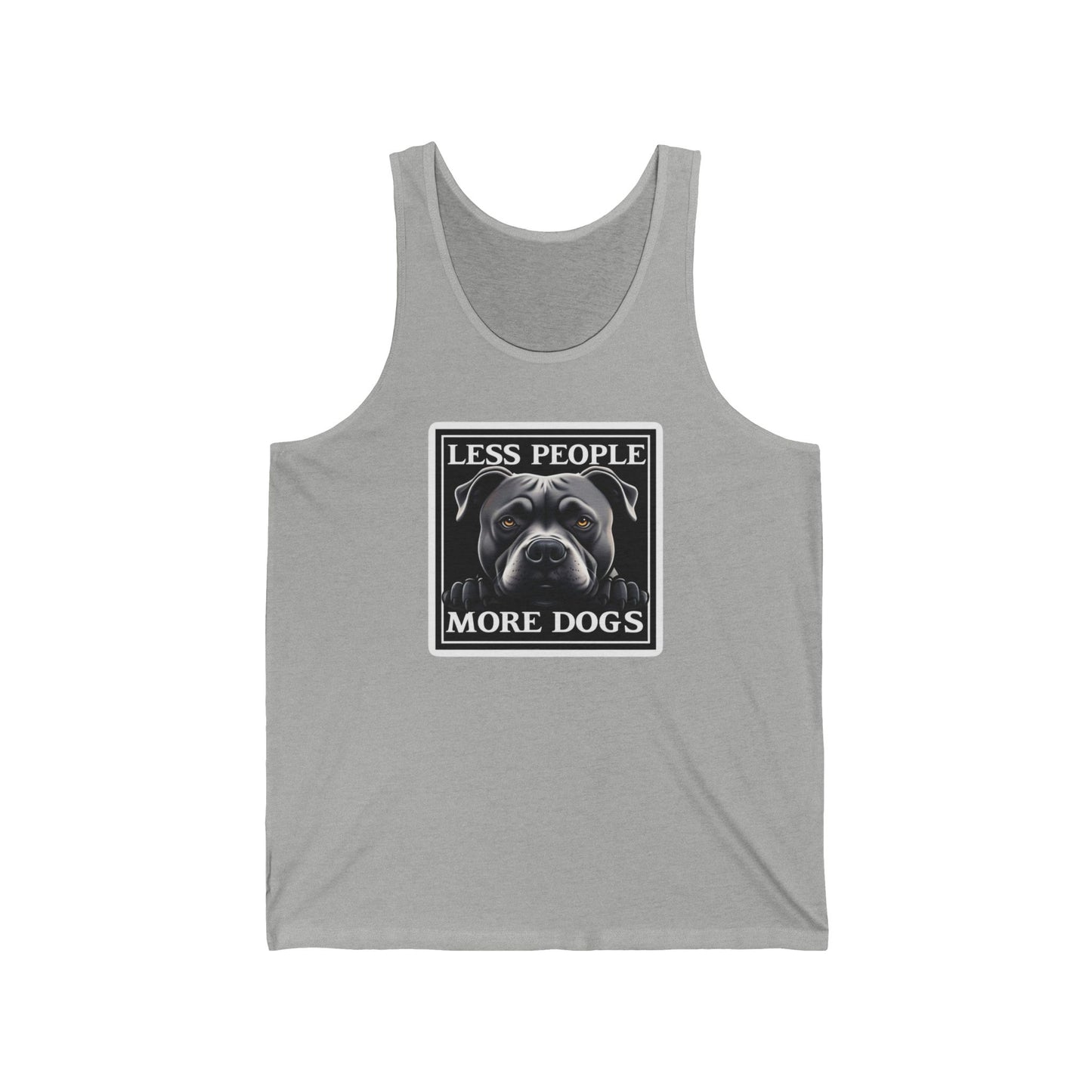Pit Bull Owner Tank Top, Less People More Dogs Shirt, Unisex Jersey Tank for Dog Lovers, Cute Puppy Gift, Sleeveless Tee, Dog Mom Apparel