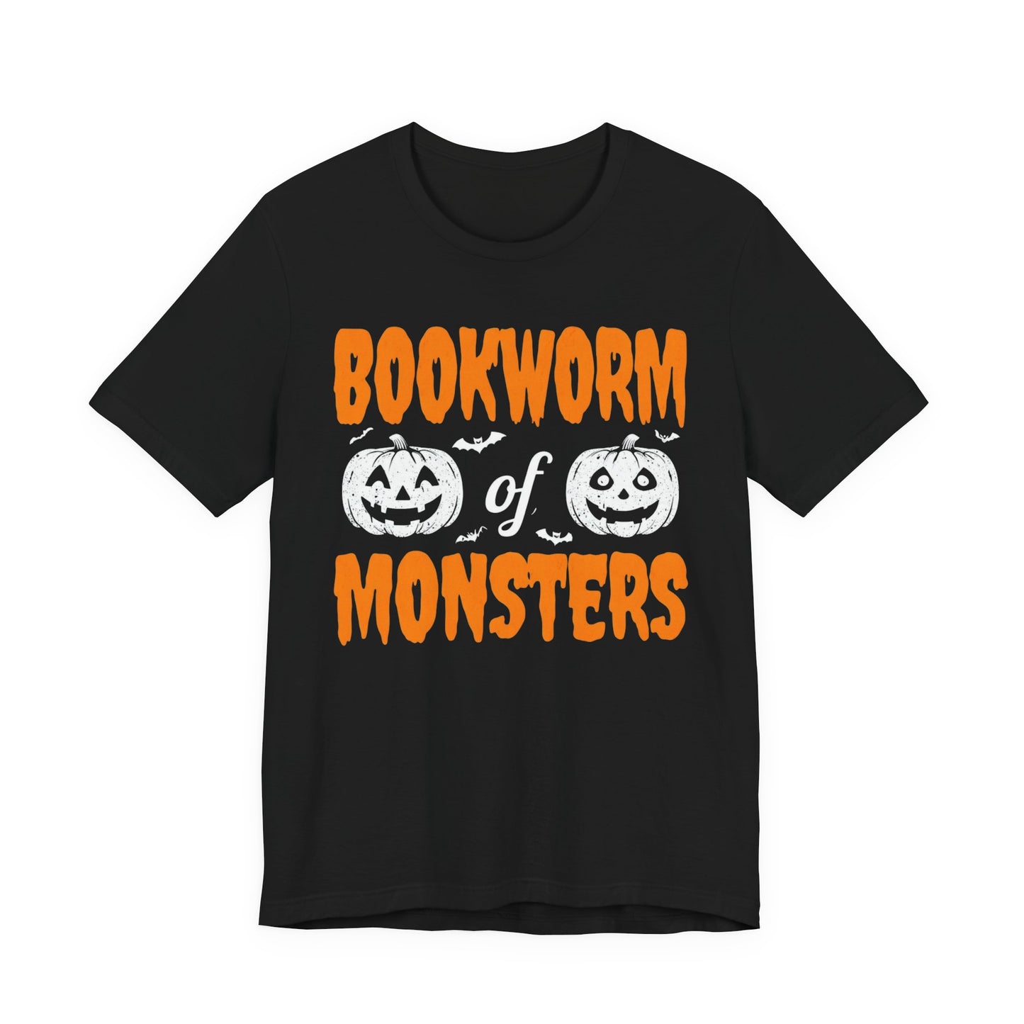 Bookworm of Monsters Halloween Tee, Reading Lover T-Shirt, Unisex Jersey Shirt, Halloween Book Shirt, Monster Lover Gift