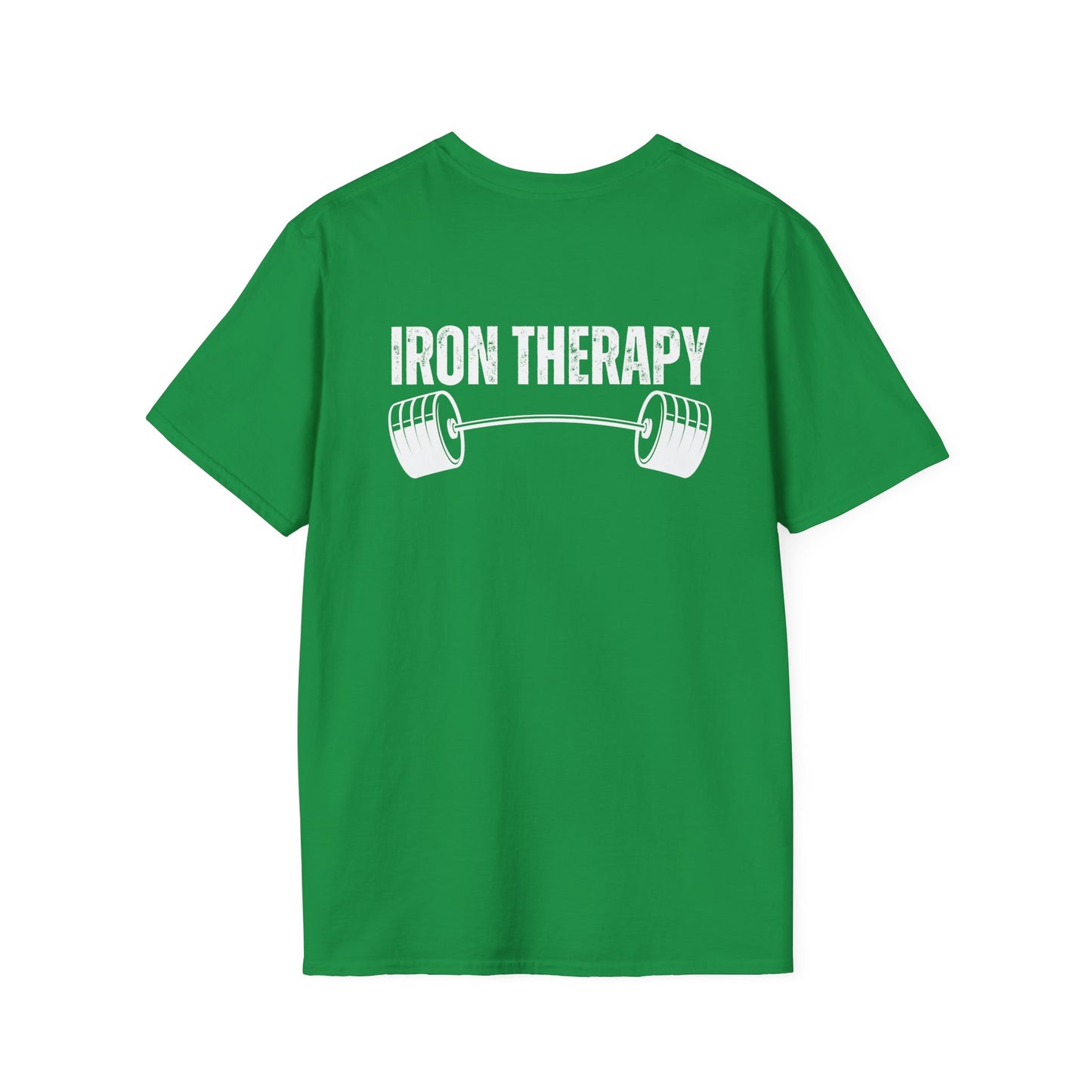 BACK DESIGN Iron Therapy Gym Shirt for Workout Lovers gift for Fitness Lover T-shirts for Him gift Powerlifting gifts for Weightlifting Tee Shirts Her