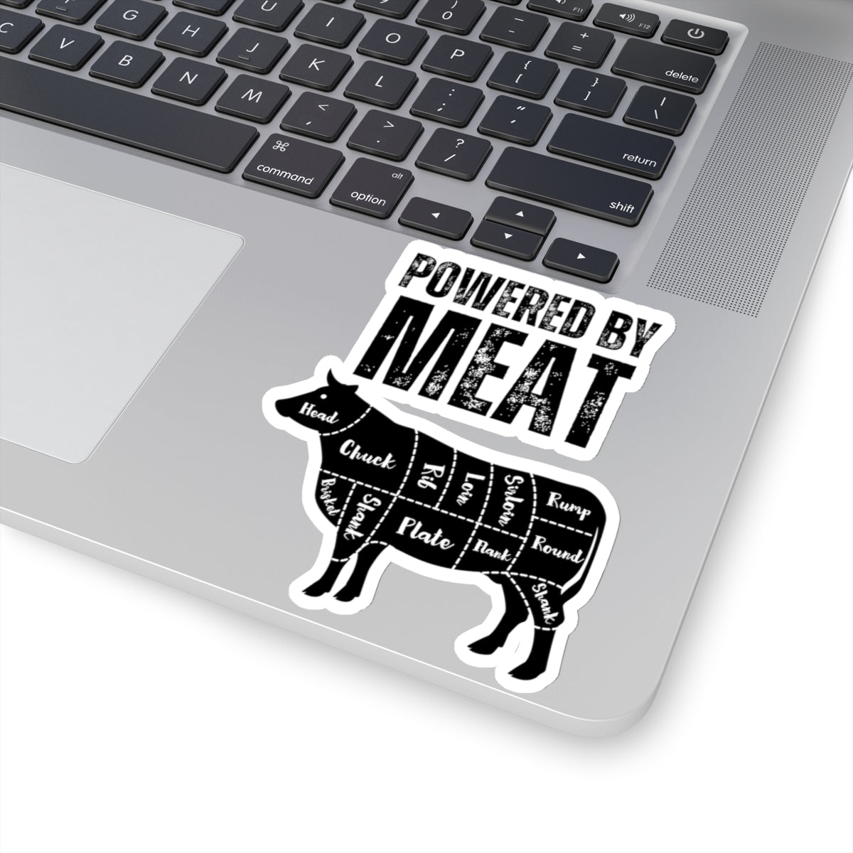 Powered By Meat Funny Cow Sticker for Carnivore gift for Meat Lovers gifts for bbq lover grilling sticker food stickers foodie gifts
