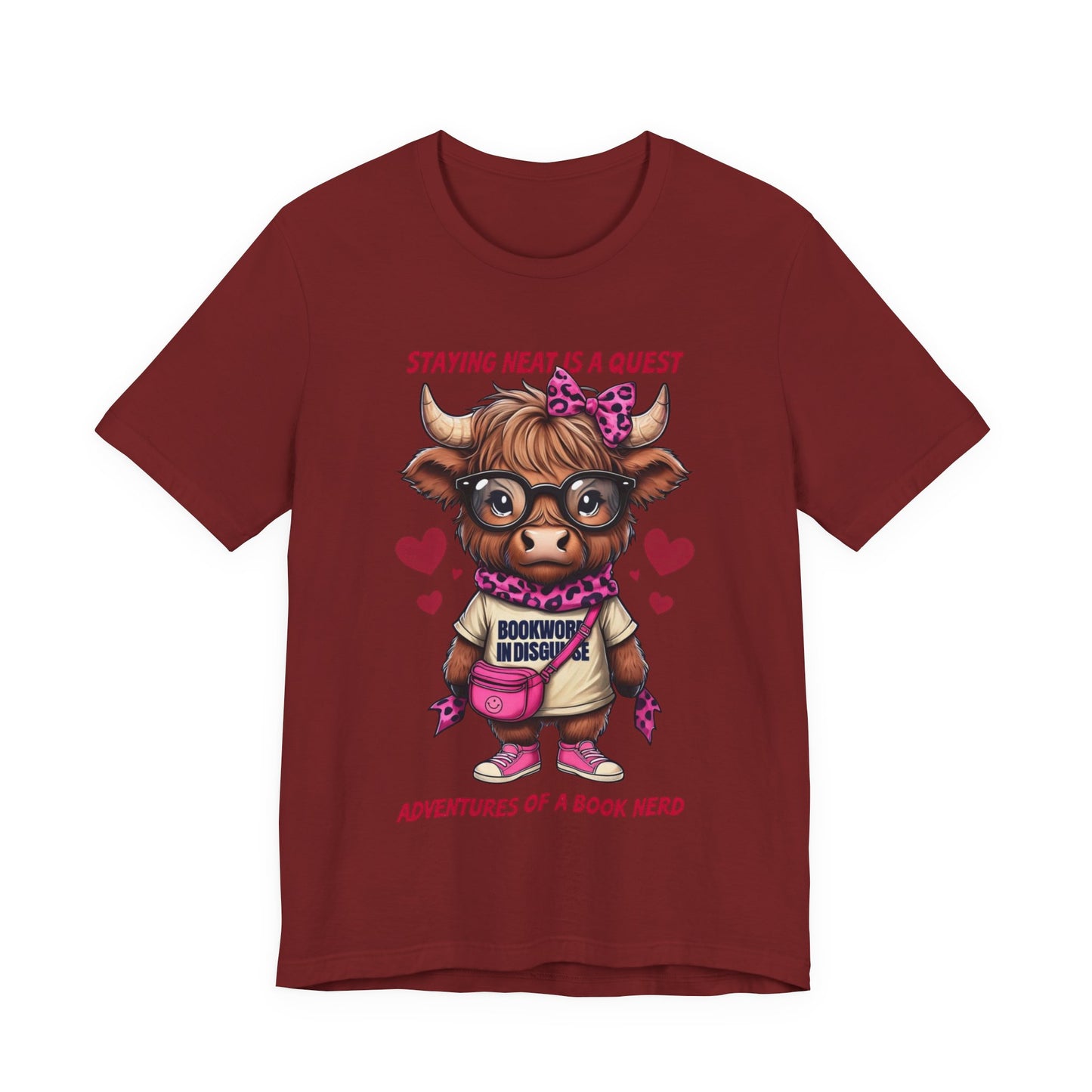 Bookworm Cow Shirr Unisex Tee, Book Nerd Funny T-Shirt, Reading Lover Gift, Novelty Graphic Top, Literature Enthusiast Shirt
