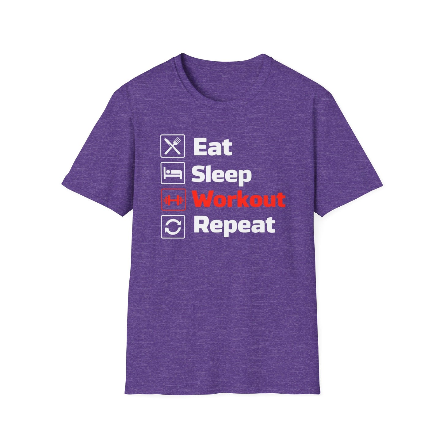 Eat Sleep Workout Repeat TShirt for Gym Shirts for Workout Tops for Gym Lover gift ideas for CHristmas gift for Powerlifter T-shirt for Him