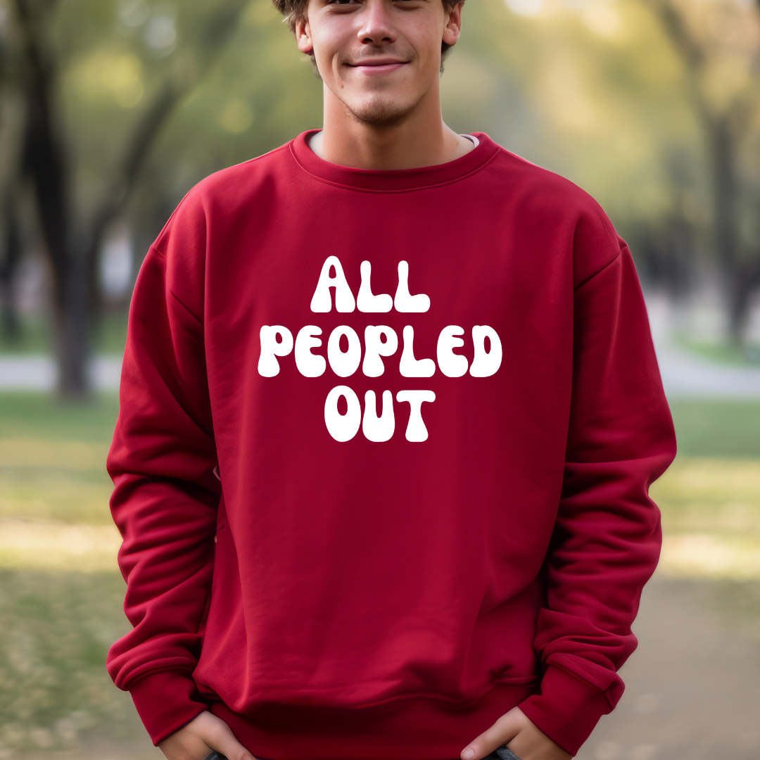 All Peopled Out Sweatshirt for Introvert gift for ADHD friend Too Peopley Crewneck Sweater Funny Introverted gift Homebody Sweatshirts