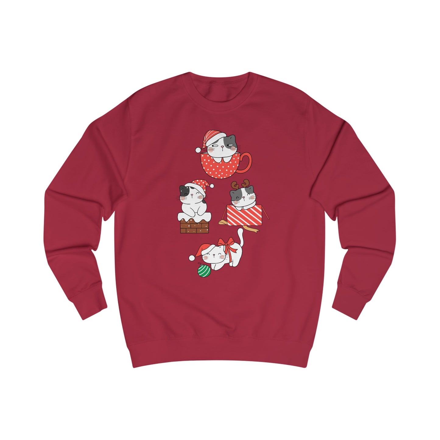 Adorable Cat Present for Christmas Cat Sweatshirt for Cat Lover gifts for Funny Christmas Sweater for Women's Christmas Sweatshirts