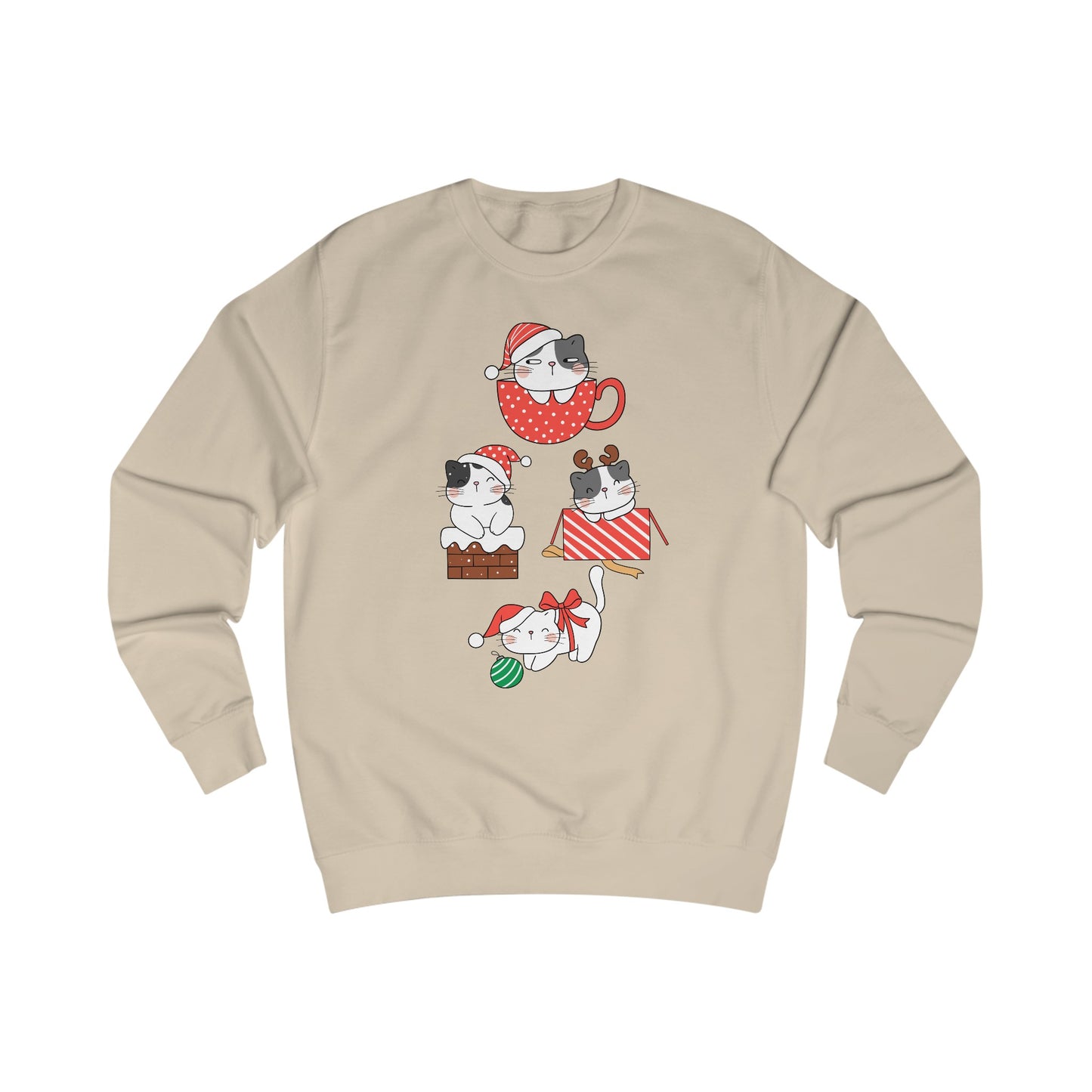 Adorable Cat Present for Christmas Cat Sweatshirt for Cat Lover gifts for Funny Christmas Sweater for Women's Christmas Sweatshirts