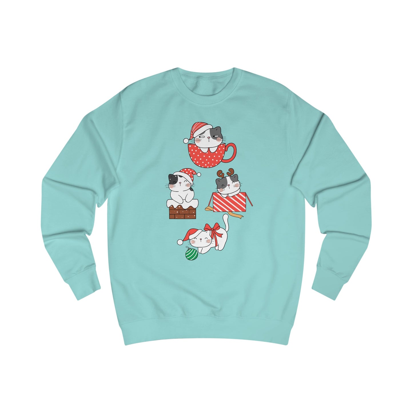 Adorable Cat Present for Christmas Cat Sweatshirt for Cat Lover gifts for Funny Christmas Sweater for Women's Christmas Sweatshirts