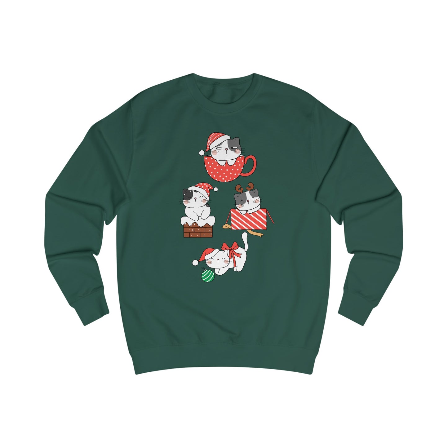 Adorable Cat Present for Christmas Cat Sweatshirt for Cat Lover gifts for Funny Christmas Sweater for Women's Christmas Sweatshirts