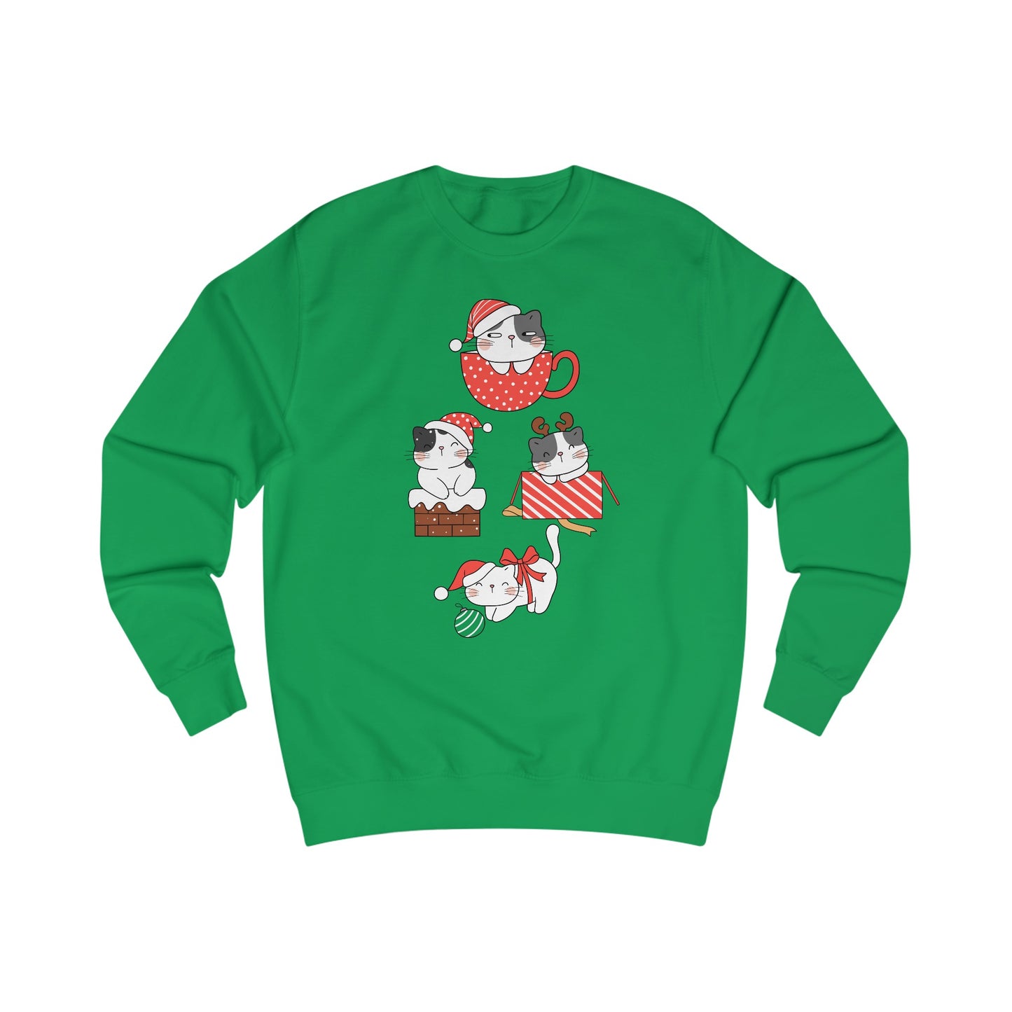 Adorable Cat Present for Christmas Cat Sweatshirt for Cat Lover gifts for Funny Christmas Sweater for Women's Christmas Sweatshirts