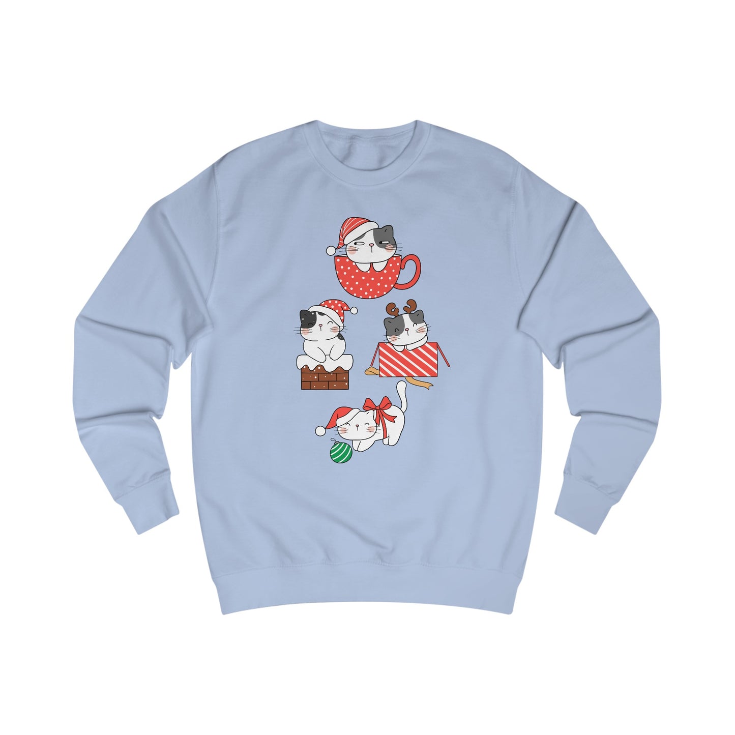 Adorable Cat Present for Christmas Cat Sweatshirt for Cat Lover gifts for Funny Christmas Sweater for Women's Christmas Sweatshirts