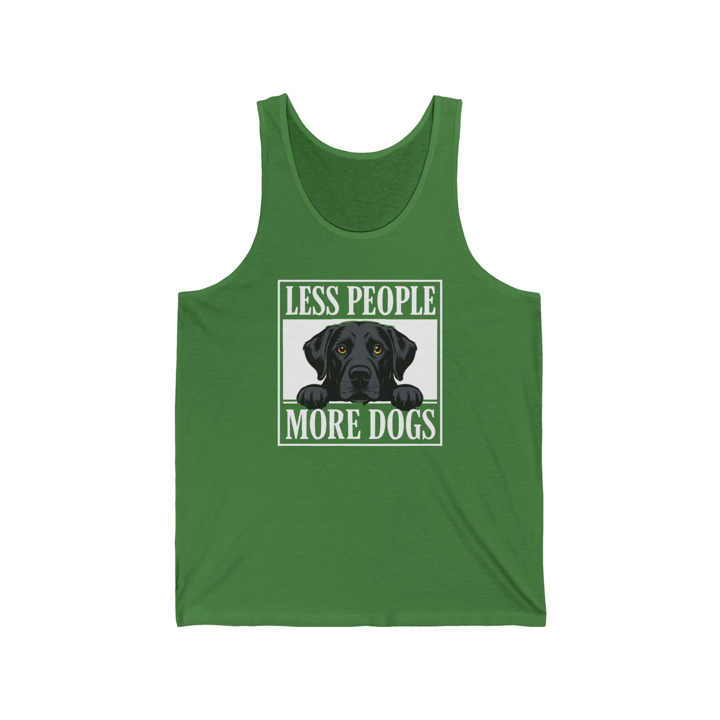 Black Lab Dog Lover Unisex Tank Top, Less People More Dogs Labrador Retriever Sleeveless Shirt, Pet Owner Gift, Animal Lover Tee, Summer