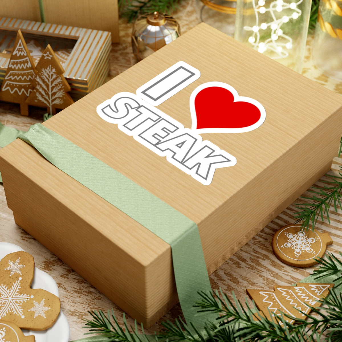 I LOVE STEAK Sticker for Steak Lover Gift for Meat Lover gifts for Carnivore Diet Present I Heart Steak Decal Sticker for Chef gift
