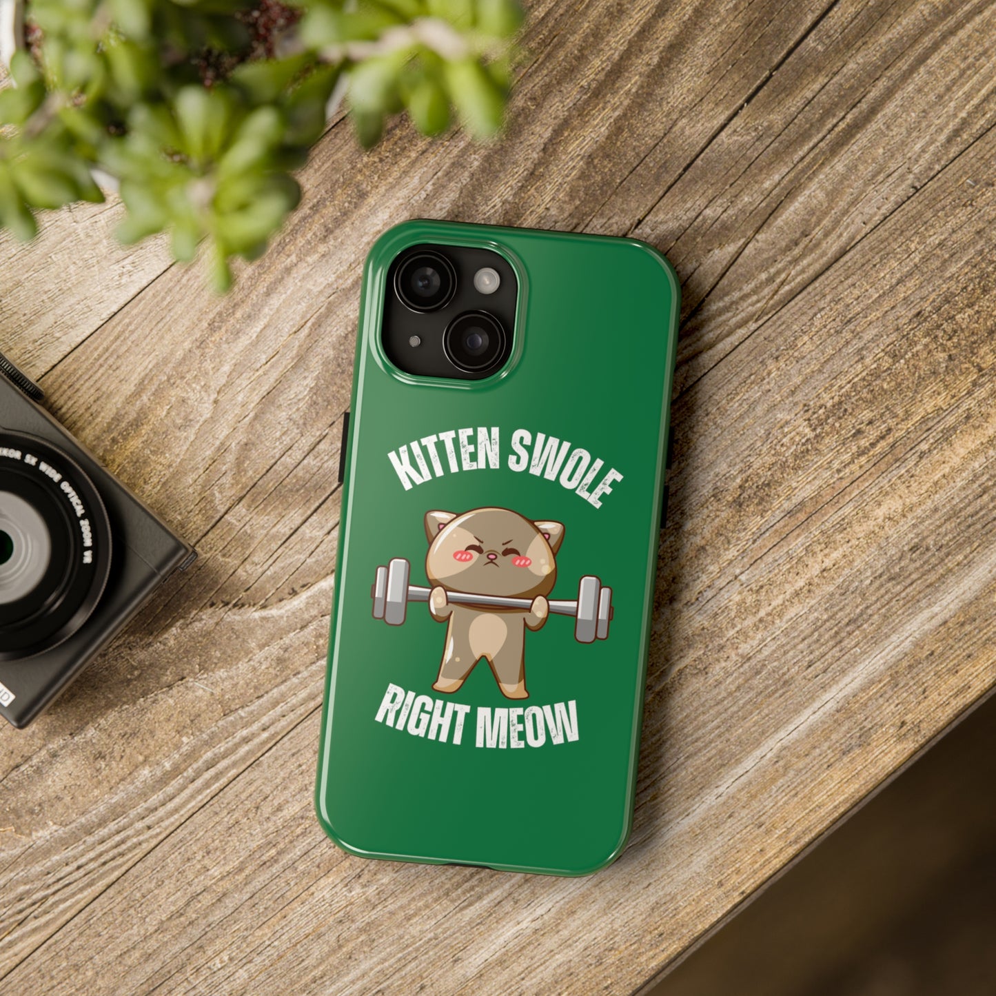 Funny Cat iPhone case for Gym Lover gift Cat Weightlifting Cat Lifting Weights Phone case for Workout Lover gift for Fitness enthusiast