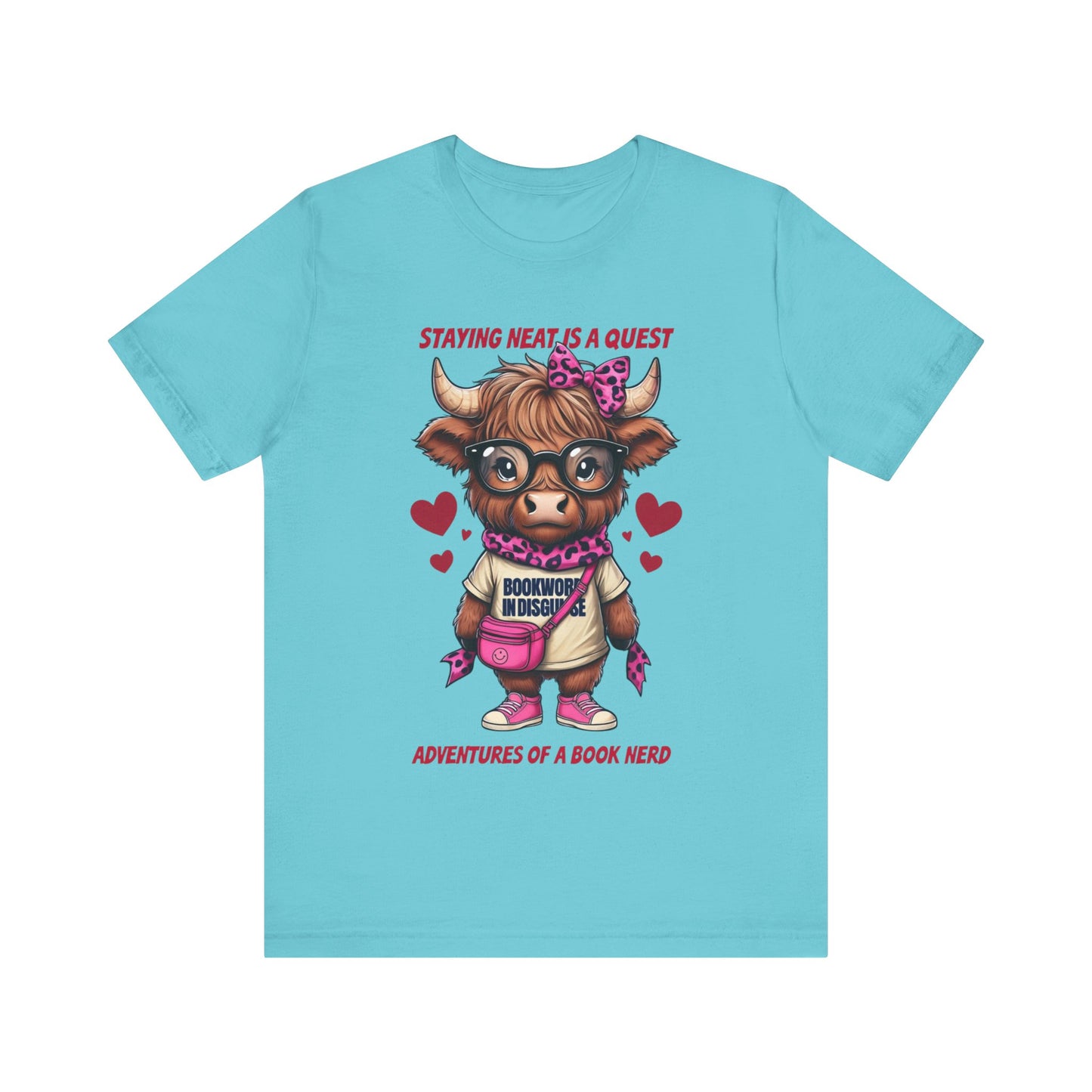 Bookworm Cow Shirr Unisex Tee, Book Nerd Funny T-Shirt, Reading Lover Gift, Novelty Graphic Top, Literature Enthusiast Shirt