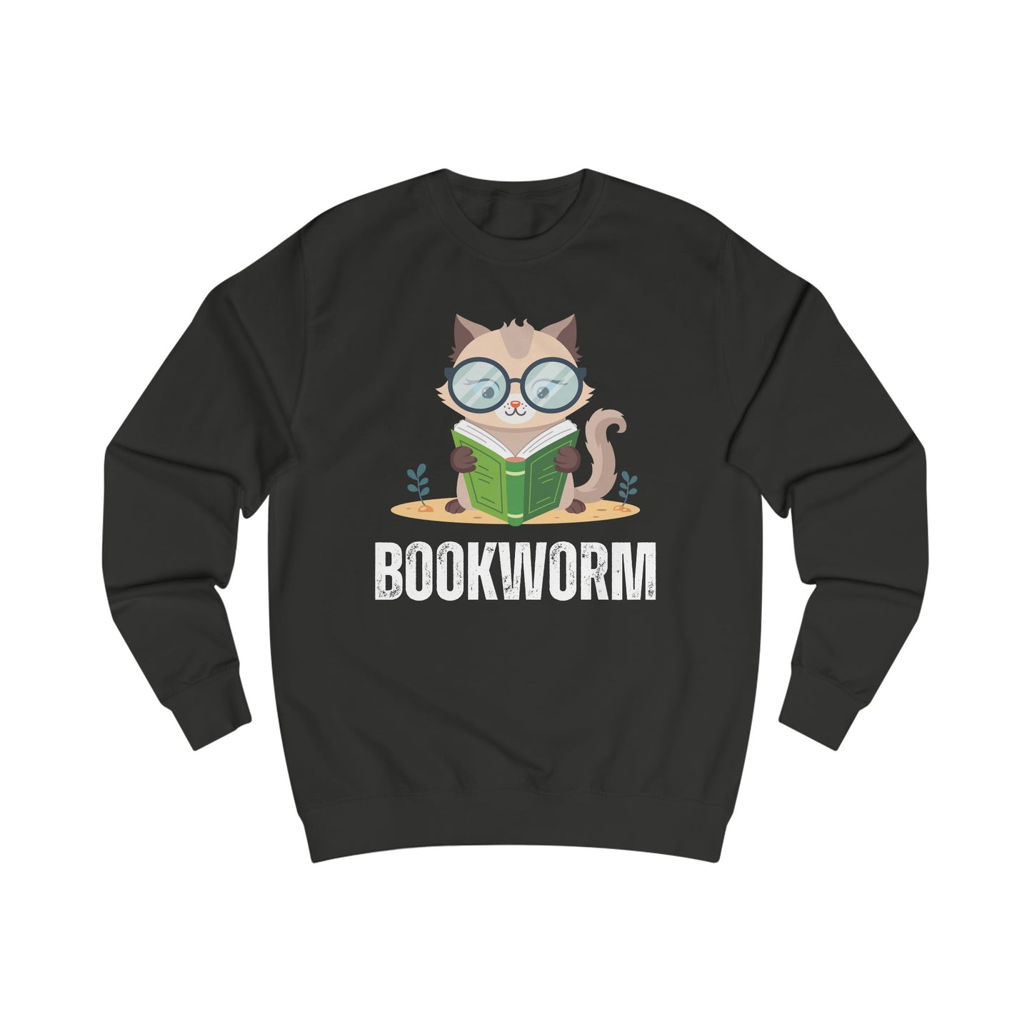 Cozy Sweatshirt for Cat Lover gift for Book Lover gift for Bookworm Pullover Sweatshirt for Her gifts - Cute Cat Reading a Book sweater