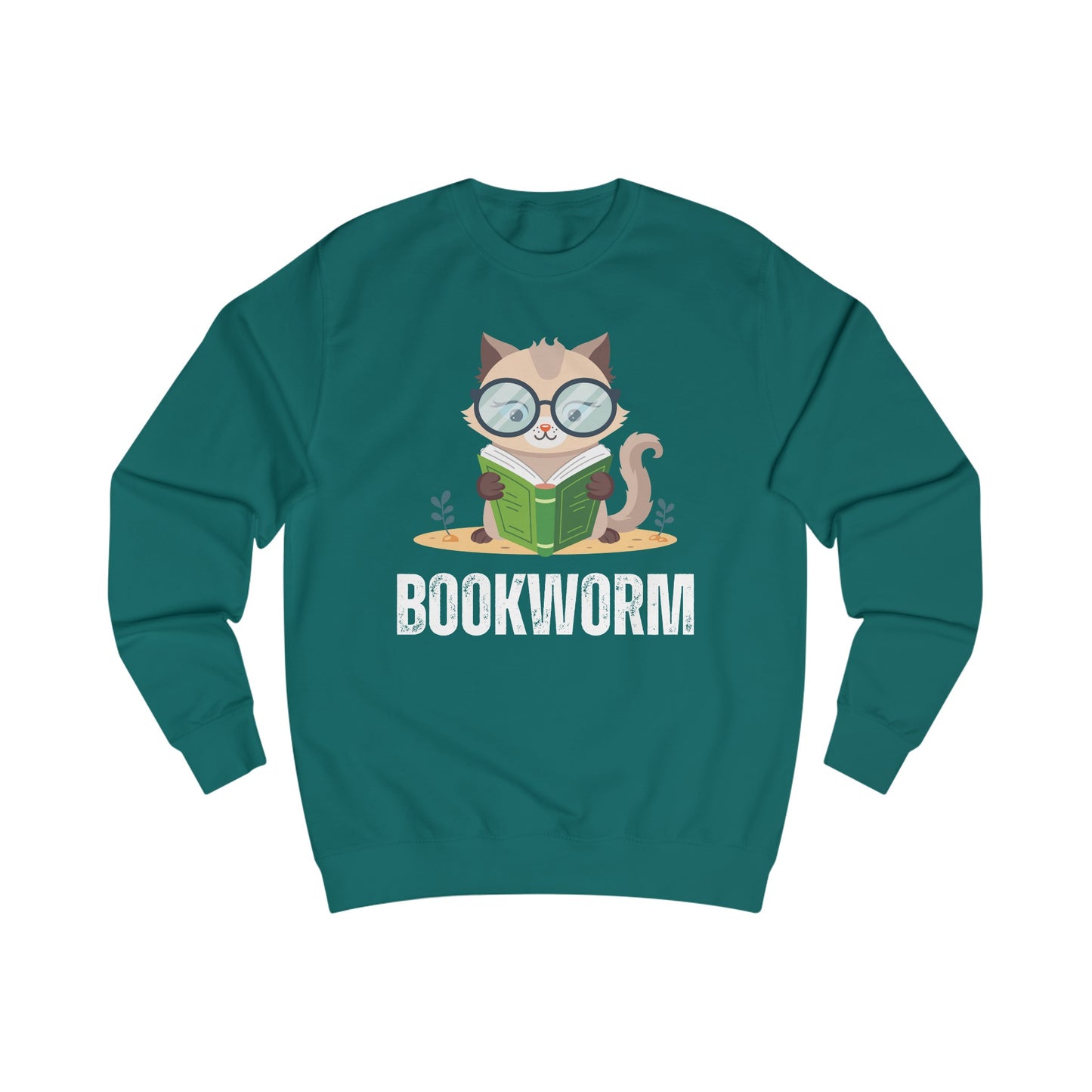 Cozy Sweatshirt for Cat Lover gift for Book Lover gift for Bookworm Pullover Sweatshirt for Her gifts - Cute Cat Reading a Book sweater