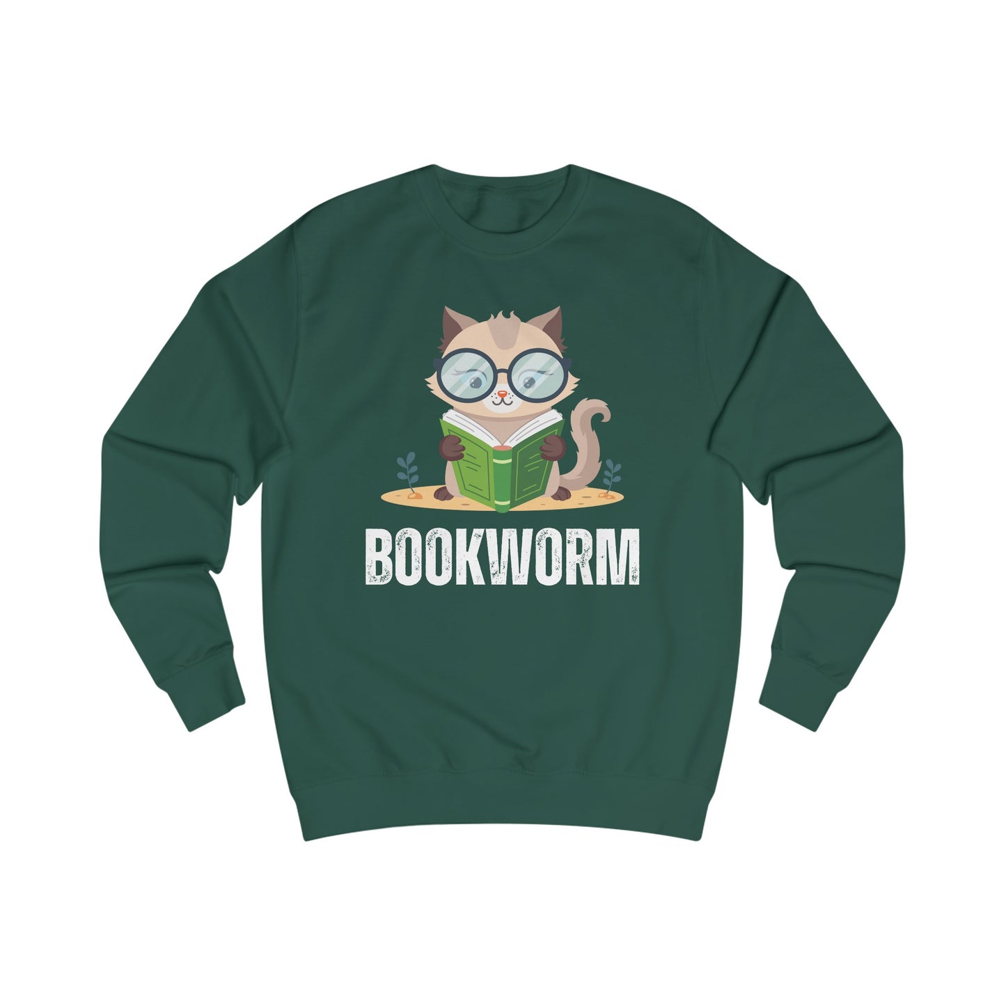 Cozy Sweatshirt for Cat Lover gift for Book Lover gift for Bookworm Pullover Sweatshirt for Her gifts - Cute Cat Reading a Book sweater