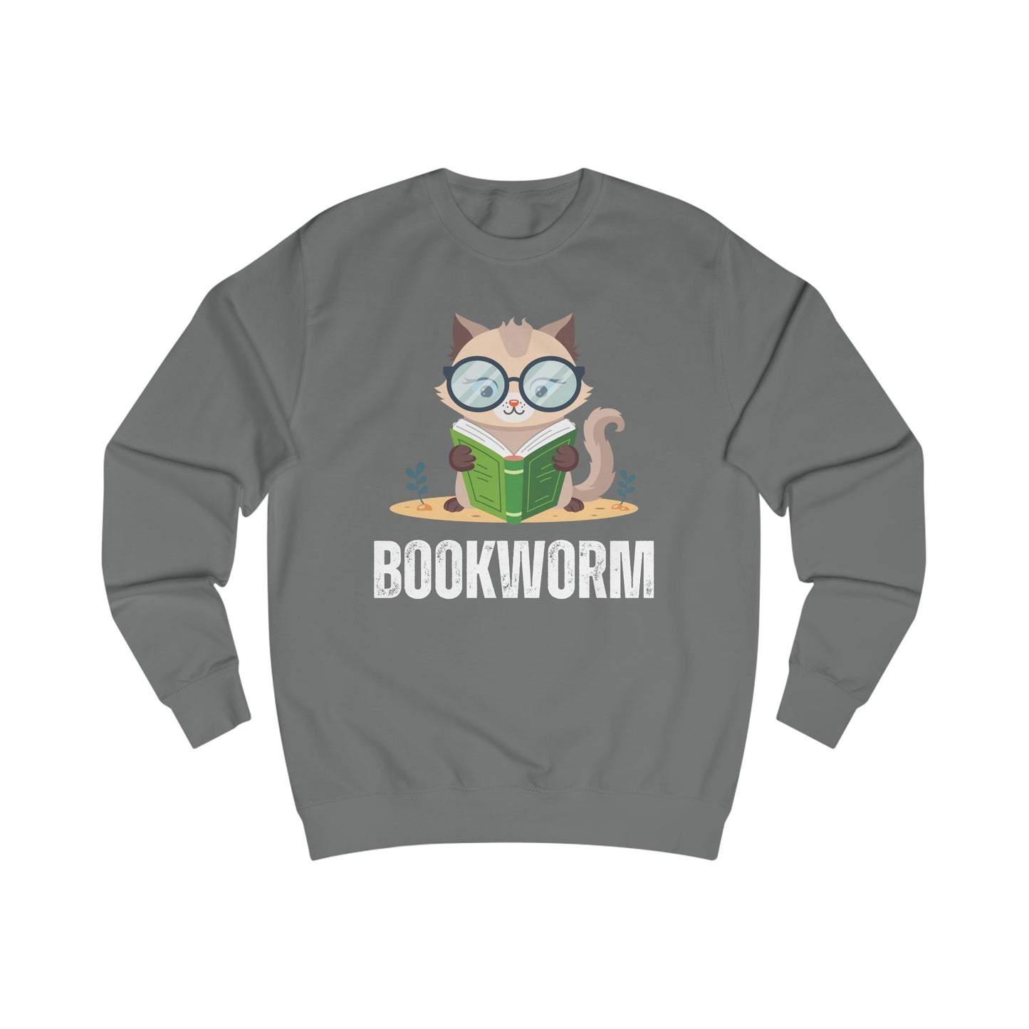 Cozy Sweatshirt for Cat Lover gift for Book Lover gift for Bookworm Pullover Sweatshirt for Her gifts - Cute Cat Reading a Book sweater