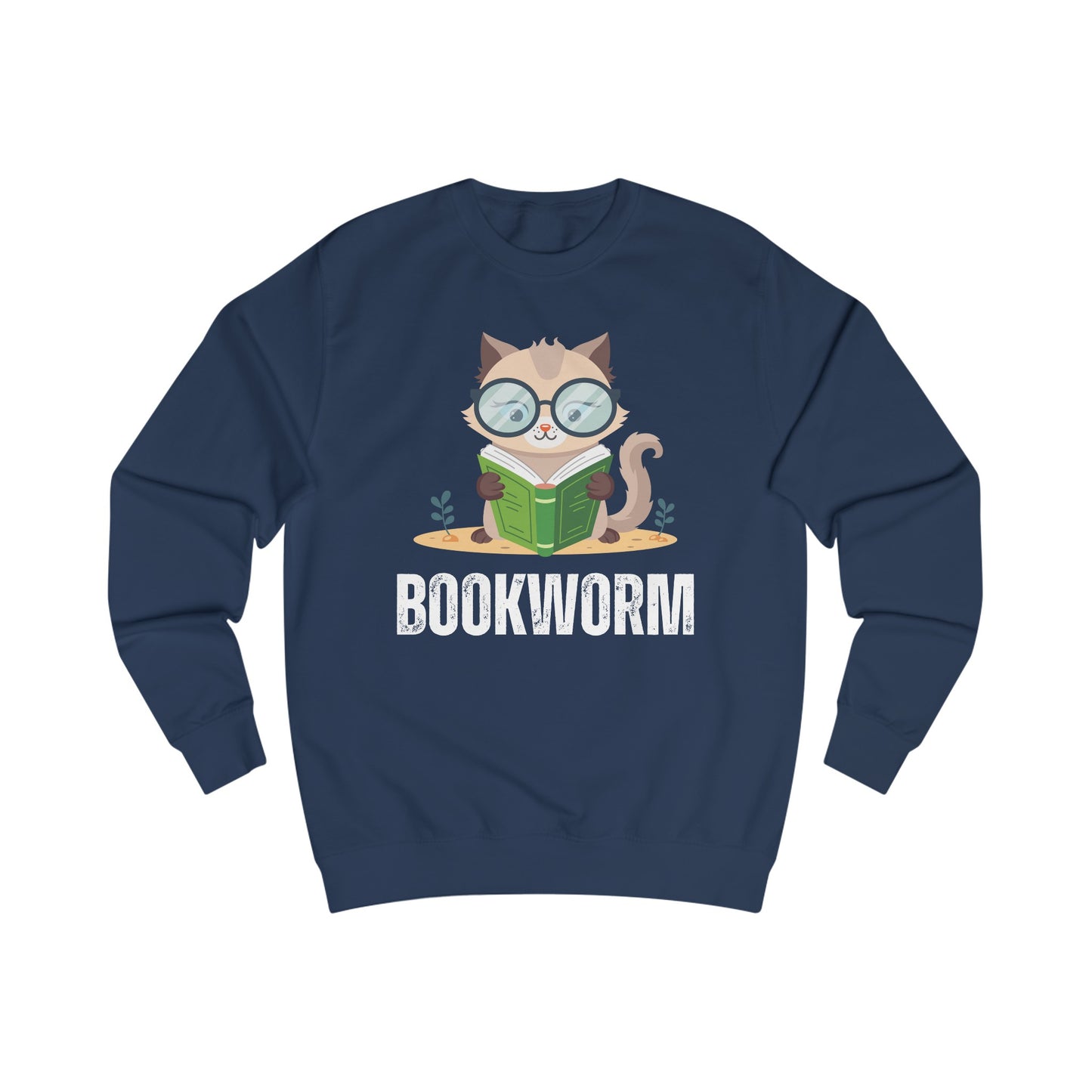 Cozy Sweatshirt for Cat Lover gift for Book Lover gift for Bookworm Pullover Sweatshirt for Her gifts - Cute Cat Reading a Book sweater