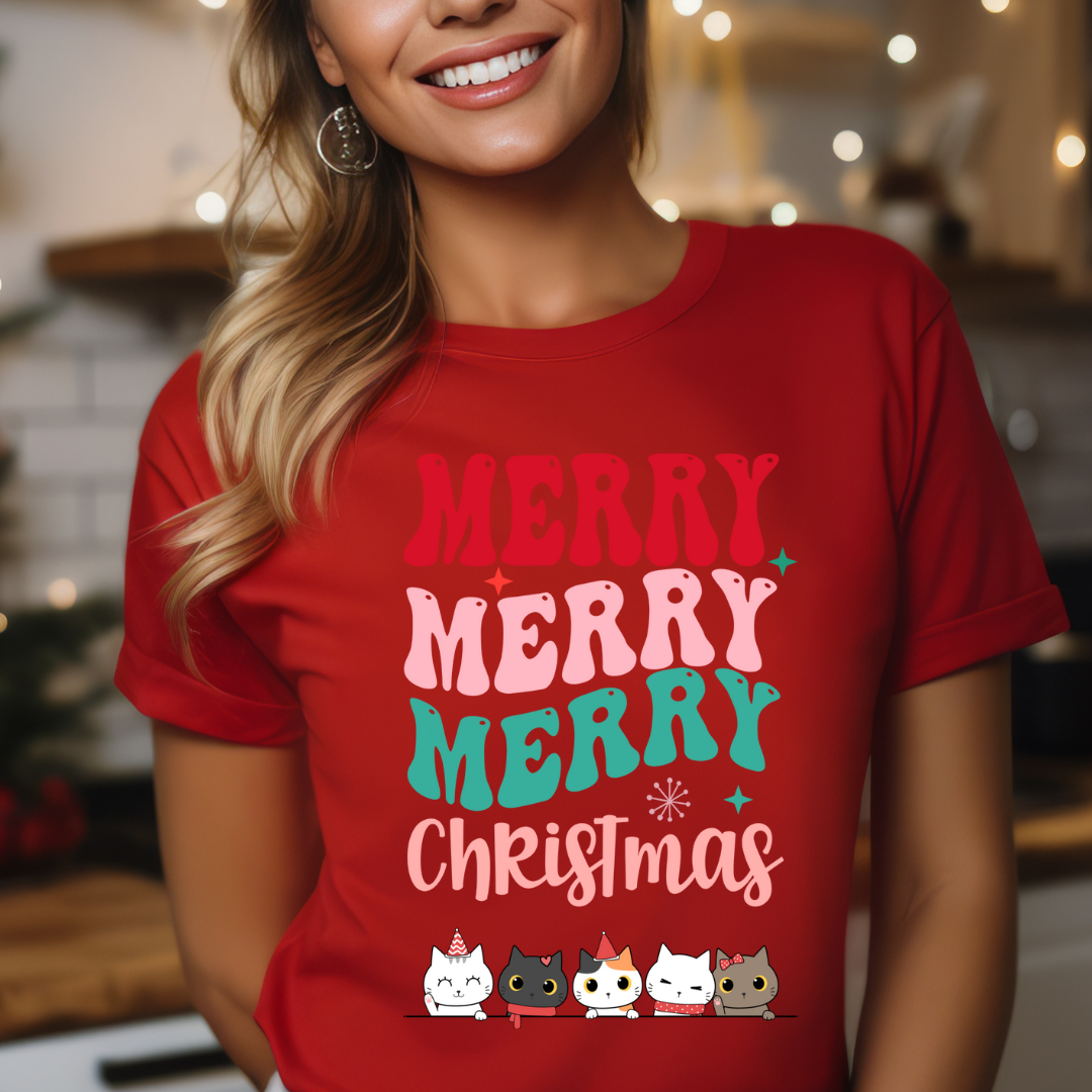 Groovy Christmas Shirt for Cat Lover gifts for Cat Lady T-shirt for Christmas Tshirt gifts for Cat Mom T-shirts for Christmas gift for Women