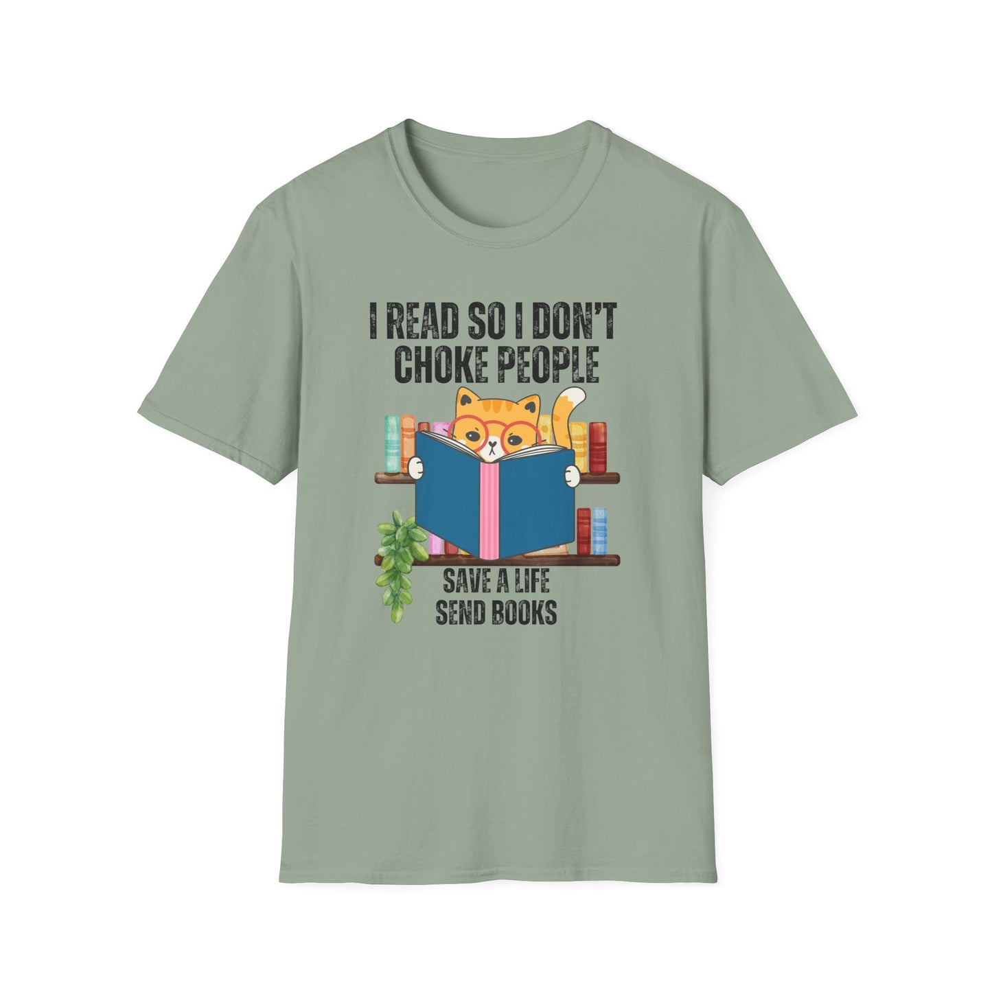 Cat Book Shirts for Reading Lover gift for Cat Mom gifts for Bookworm T-shirts Funny Bookish T Shirt I read so I don't choke people