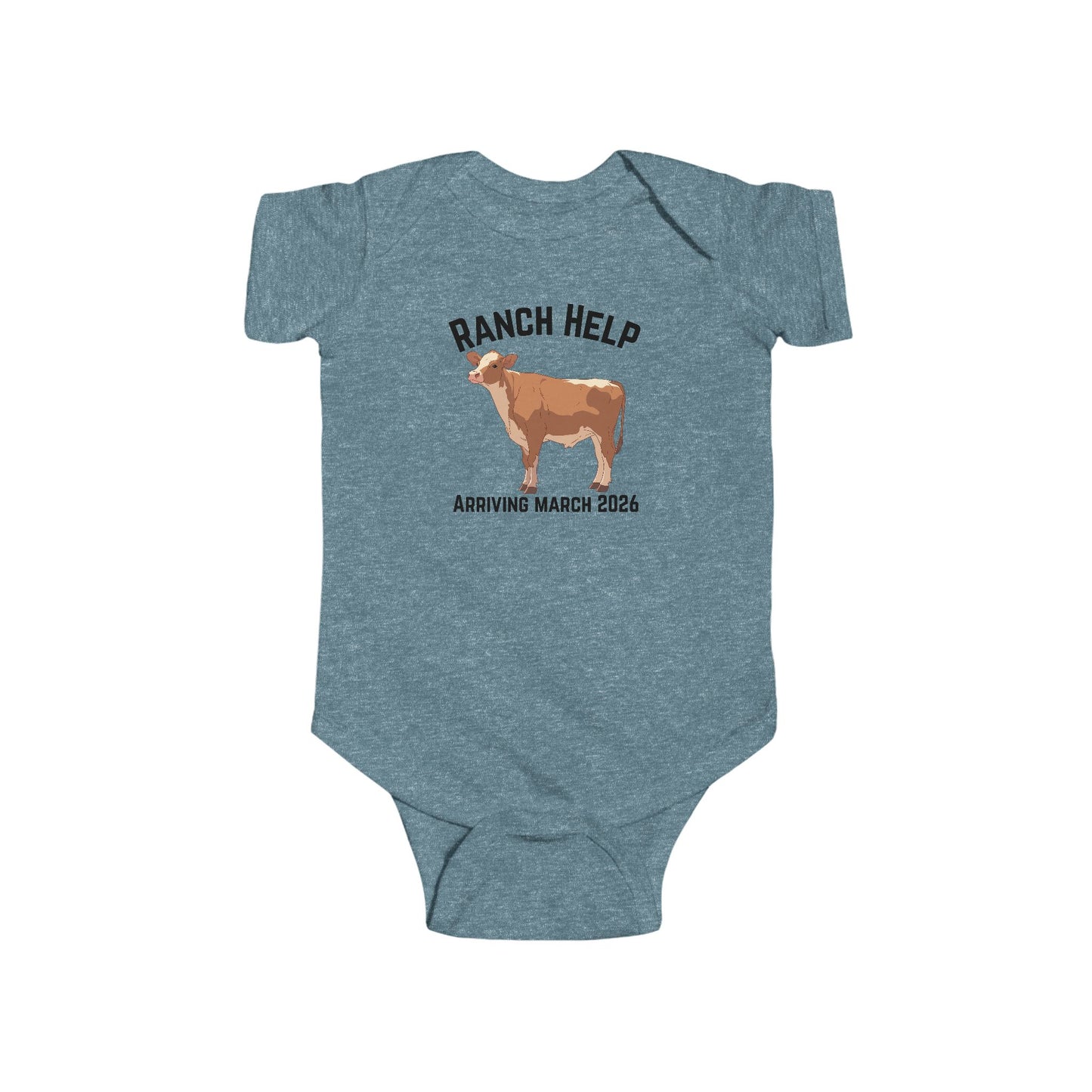 Baby Cow Bodysuit’s , Personalized Cow Bodysuit, Ranch Help, Cute Cow Gift, Rancher Baby Outfit, Custom Infant Romper