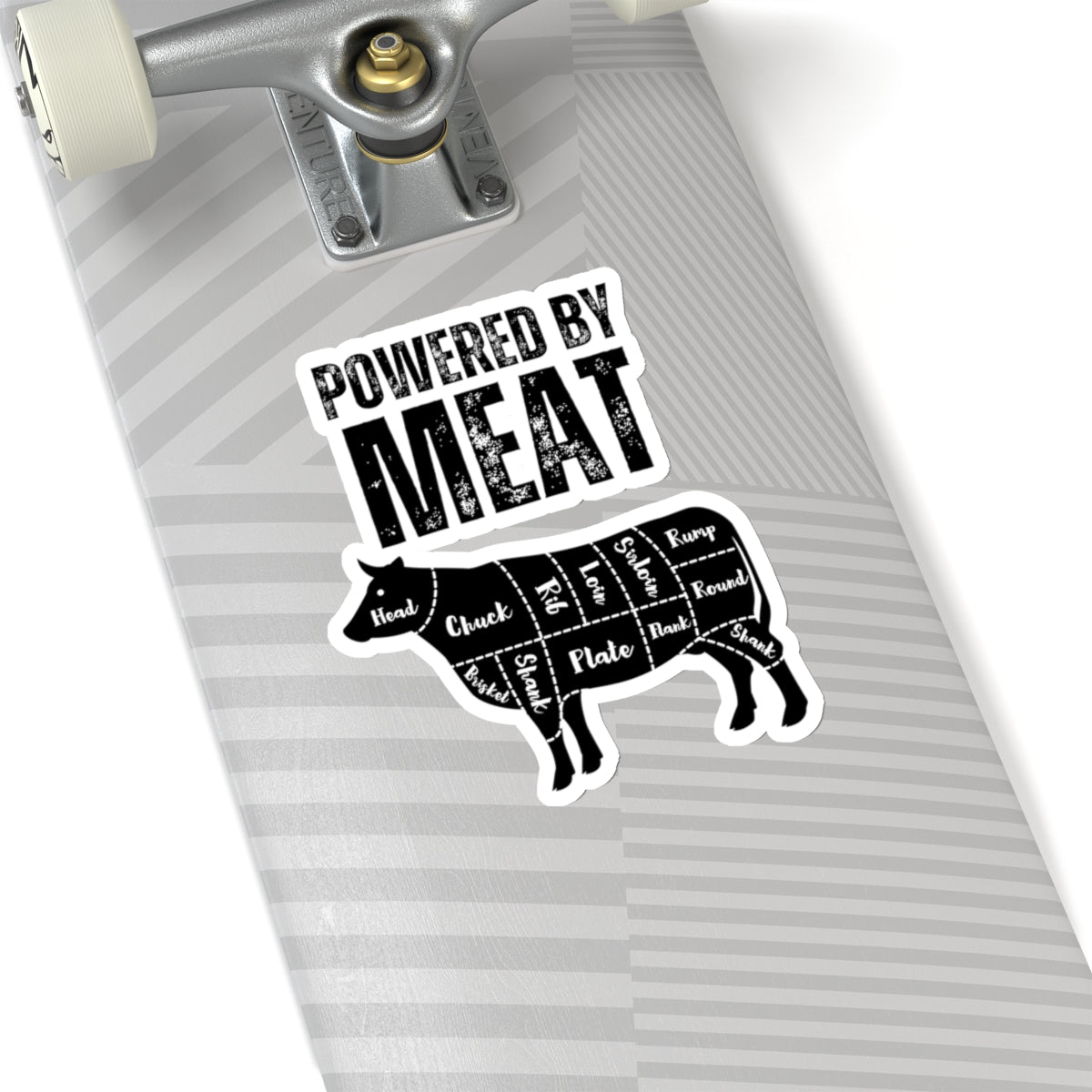 Powered By Meat Funny Cow Sticker for Carnivore gift for Meat Lovers gifts for bbq lover grilling sticker food stickers foodie gifts