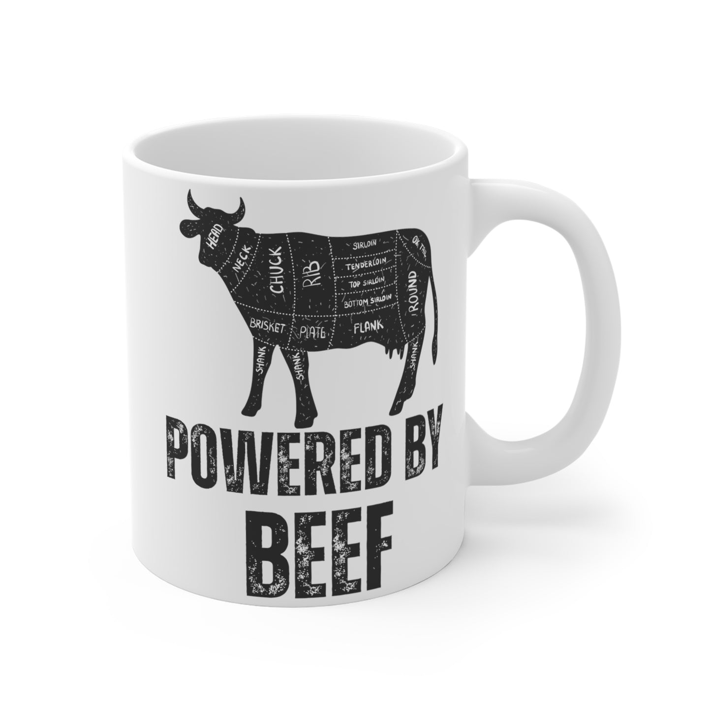 Meat Mug Funny Carnivore Coffee Mug for Meat Lover gifts for Rancher Powered By BEEF gift for Dad gifts for Mom