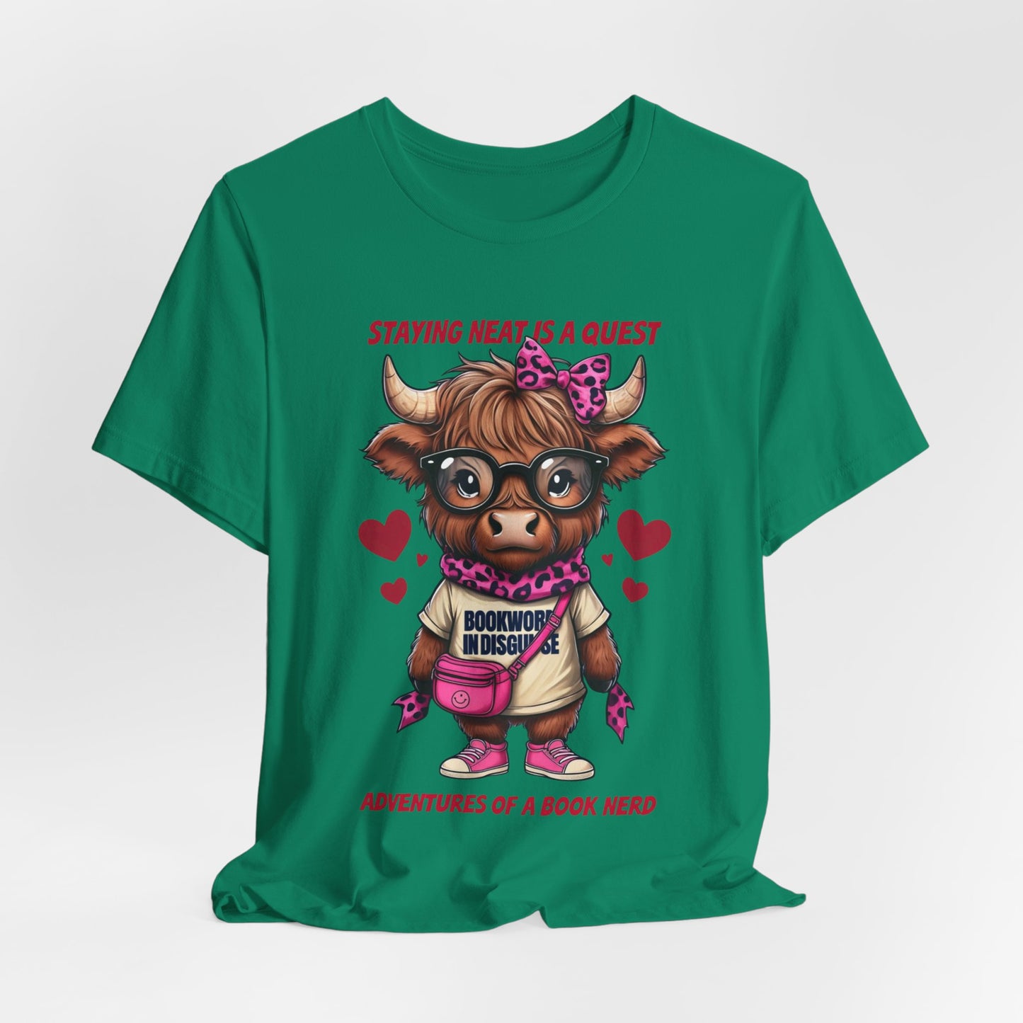 Bookworm Cow Shirr Unisex Tee, Book Nerd Funny T-Shirt, Reading Lover Gift, Novelty Graphic Top, Literature Enthusiast Shirt