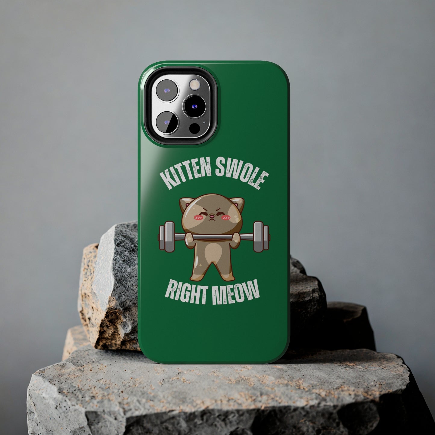 Funny Cat iPhone case for Gym Lover gift Cat Weightlifting Cat Lifting Weights Phone case for Workout Lover gift for Fitness enthusiast