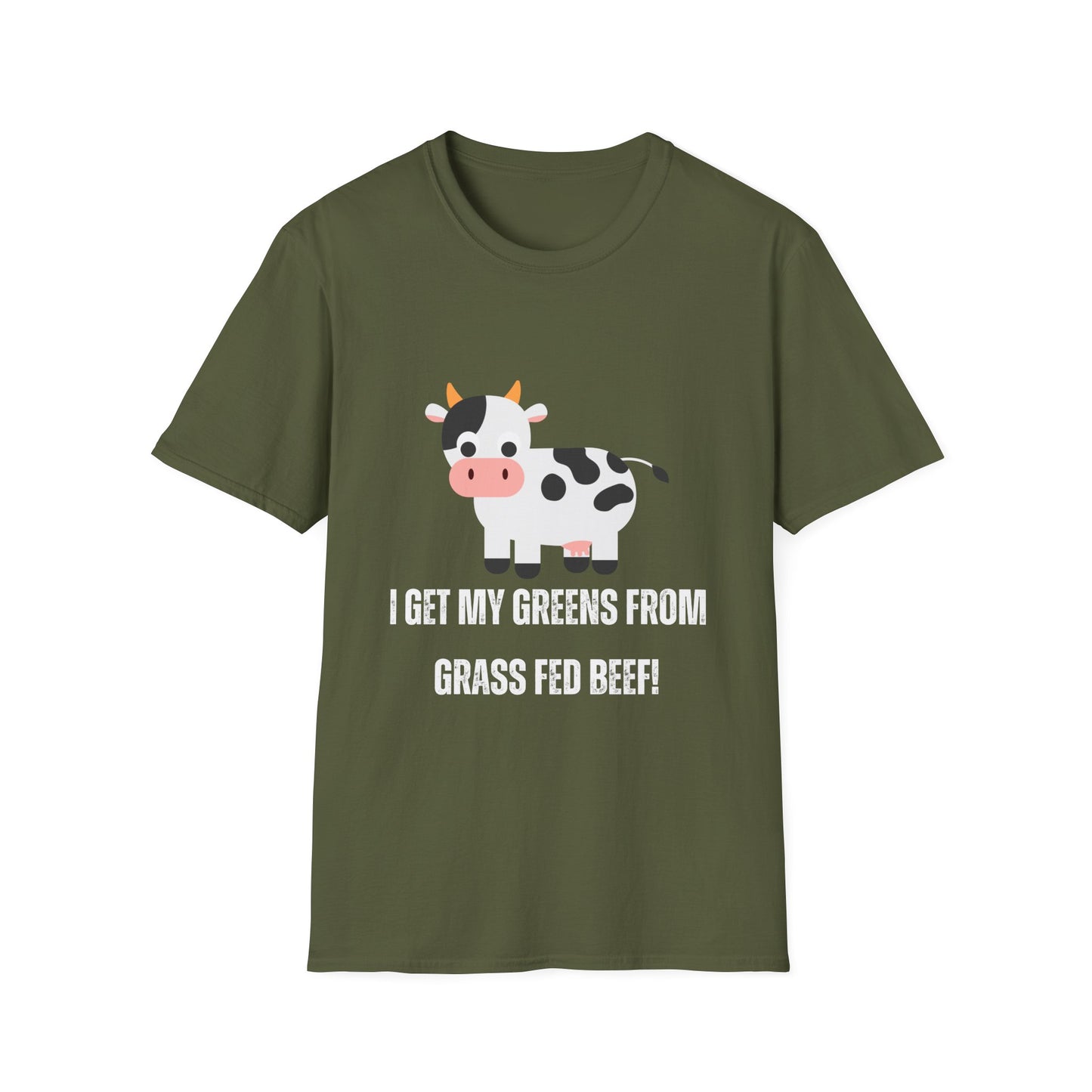 Funny T-Shirt Cow Shirt for Meat Lover gift for Beef Lover gift I Get My Greens from Grass Fed Cows Grass Fed Beef shirt