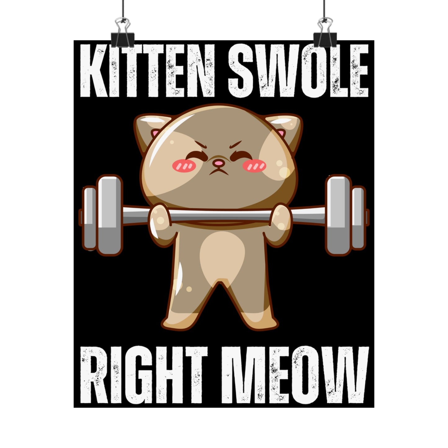Funny Cat Lifting Weights Poster for Home Gym gift for Cat Lover gifts for Cat Dad Posters for Cat Mom gift Cats Weightlifting Powerlifting
