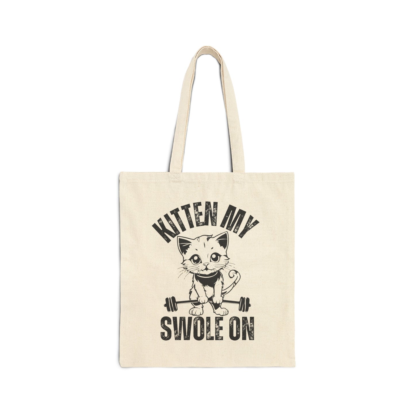 Funny Cat Tote Bag for Gym Rat gifts for Fitness Lover gift Cats Working out Lifting Weights gift for Cat Mom Kitten My Swole On Tote Bags