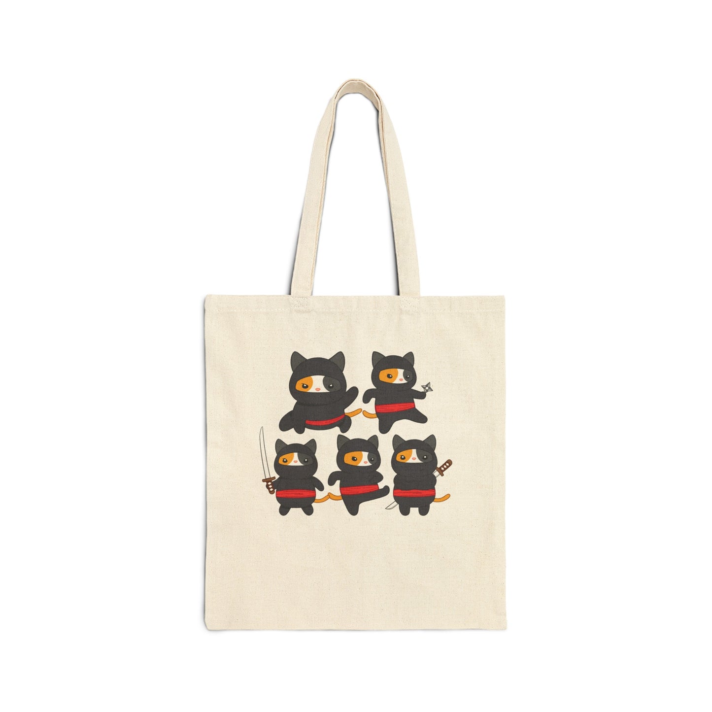 Funny Ninja Cat Tote Bag for Cat Lover gift for Her Samurai Cats Bags for Kitty Mom gifts for Cat Dad Funny gifts for Friend