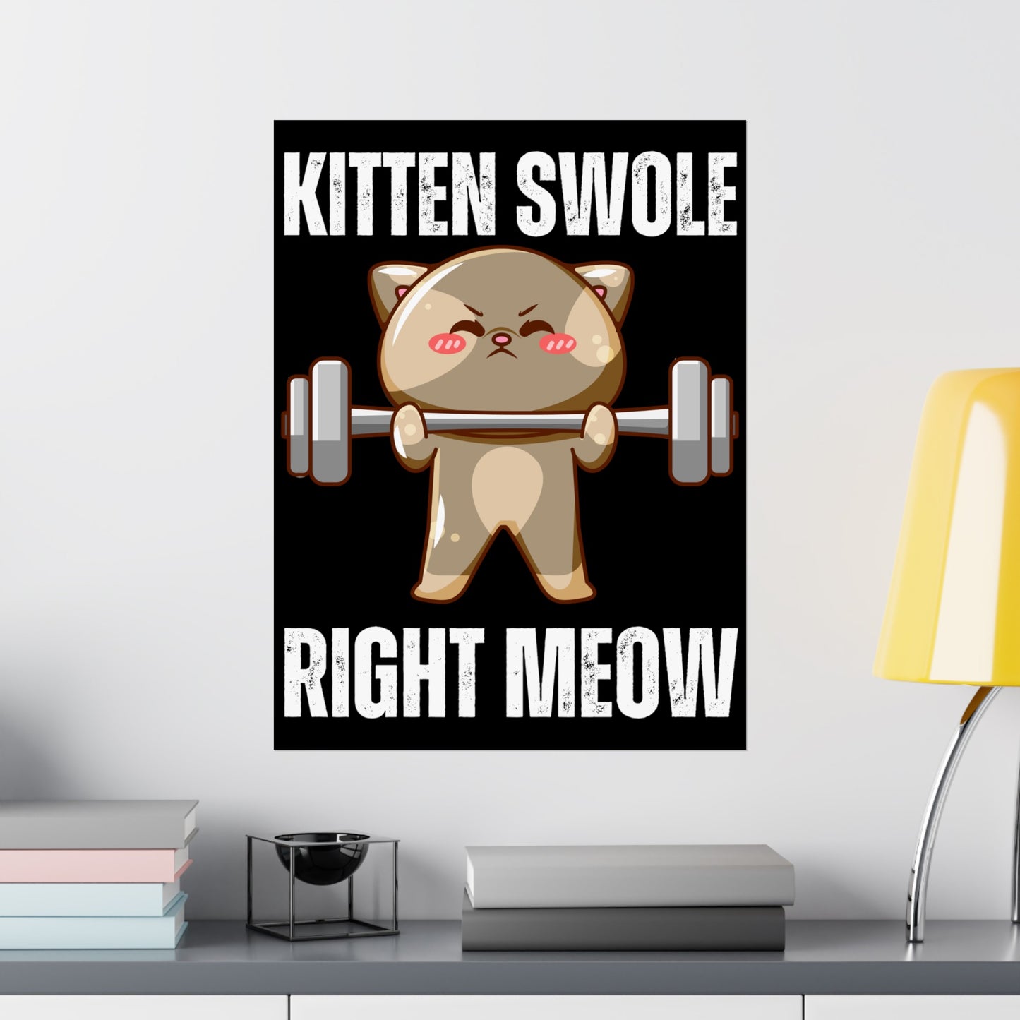 Funny Cat Lifting Weights Poster for Home Gym gift for Cat Lover gifts for Cat Dad Posters for Cat Mom gift Cats Weightlifting Powerlifting