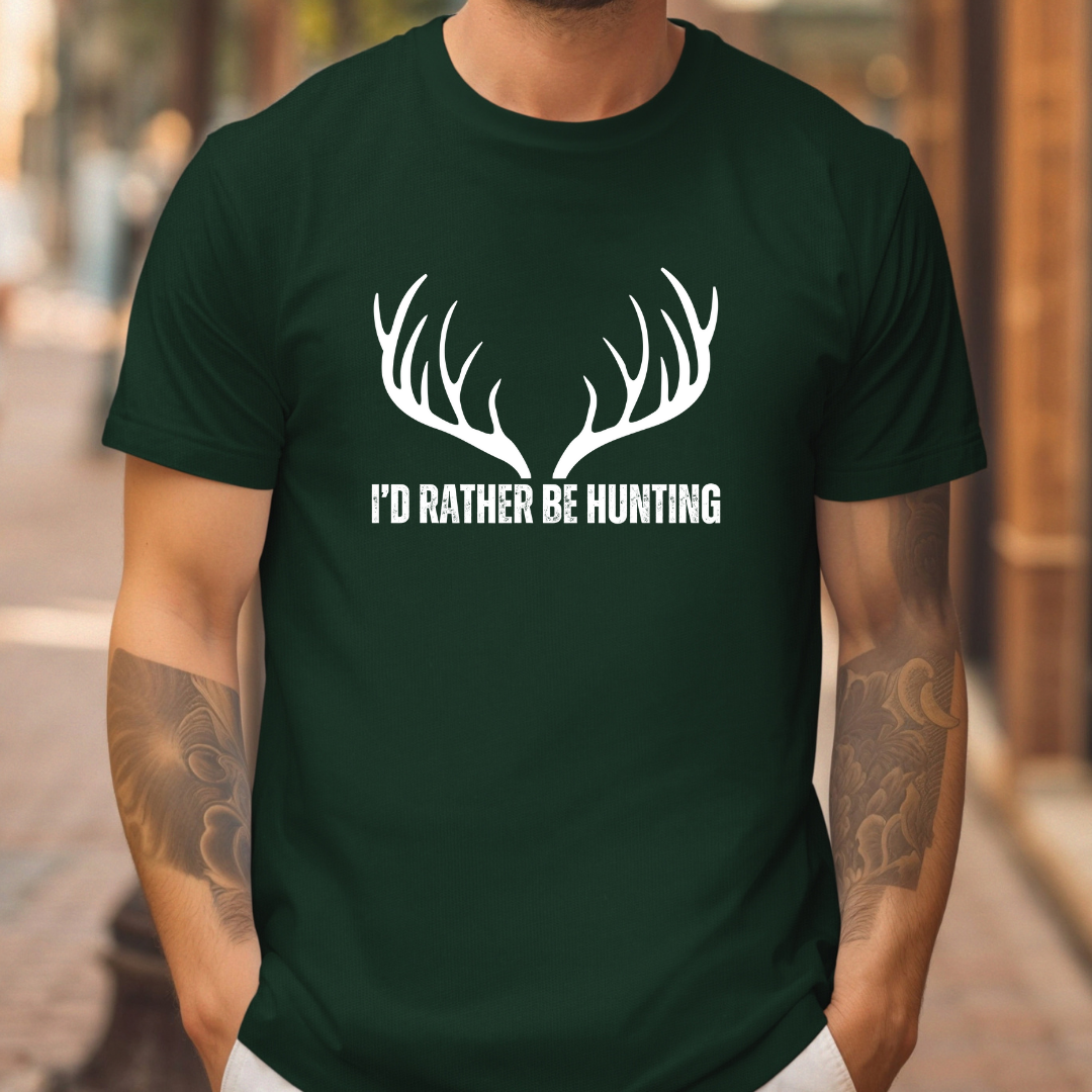 Deer Hunting T Shirts for Deer Season Shirt Hunter gifts for Men I'd Rather Be Hunting Shirt for Hunting gifts for Mens presents for Husband