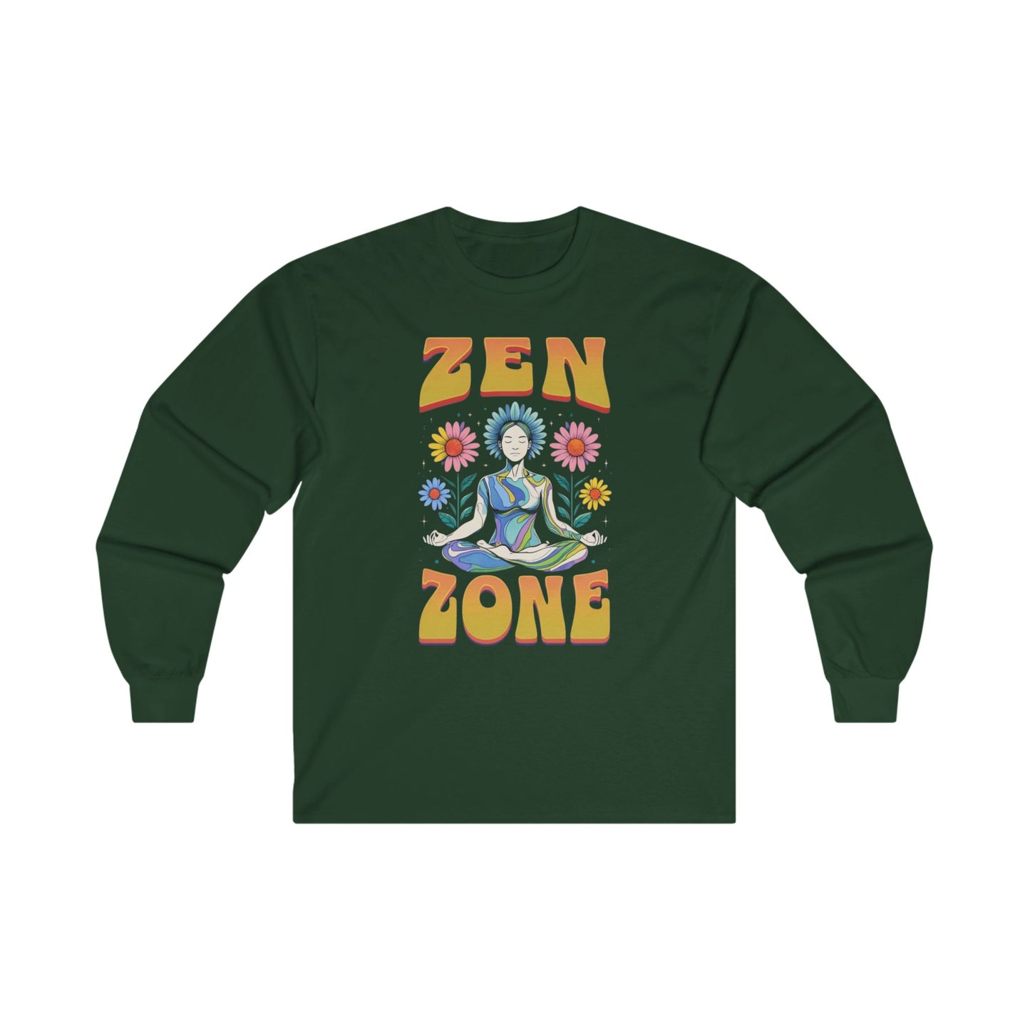 Zen Zone Yoga TShirt for Yoga Lover gifts for Christmas present for yogi gift for Womens Yoga Top Long Sleeved Yoga TShirts Long Sleeve