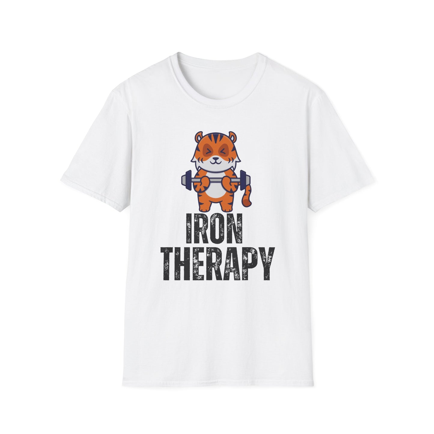 Tiger Working out T-shirt IRON THERAPY T Shirt for Gym Lover gift for Fitness Lover T Shirt for Cross Fit Lover Weightlifting Tee
