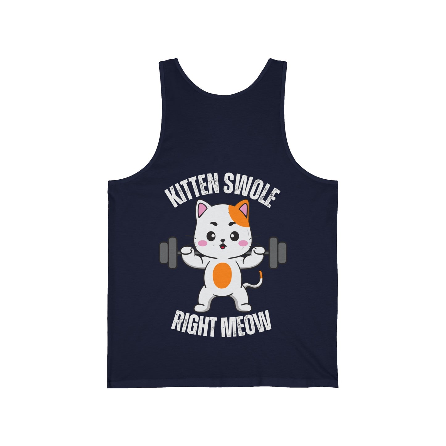 BACK DESIGN Fitness Cat Tank Top Funny Cats Gym Shirt for Workouts Kitty Lifting Heavy Weight Lifting Tanks Powerlifting Tank Tops for Cat Lover gifts