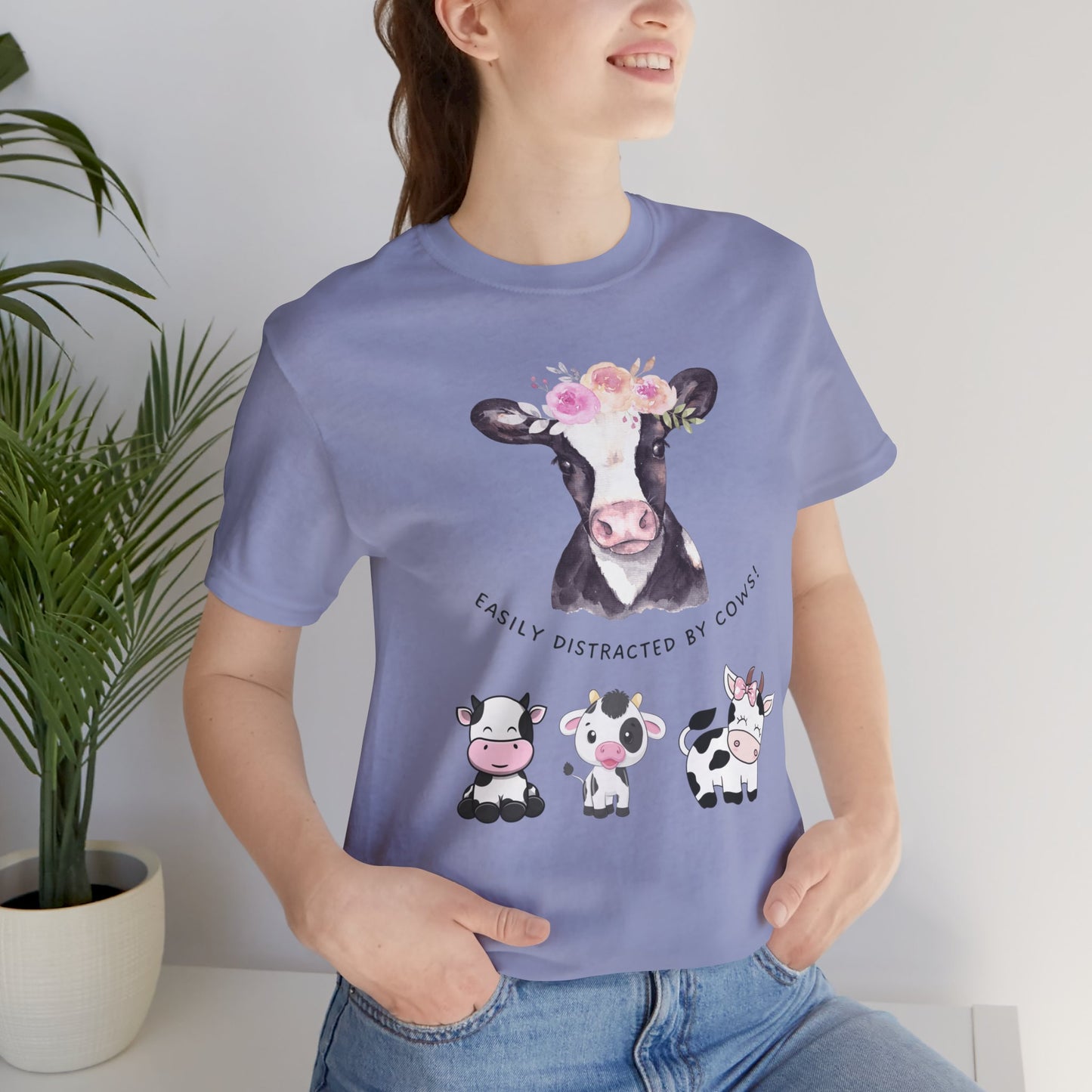 Cute Cow Shirt Funny T-Shirt for Cow Lover gift Cute Cow Shirt Easily Distracted By Cows T shirt ADHD gift Cow Lover gift