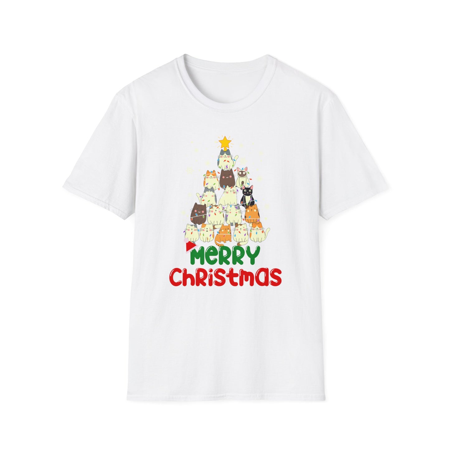 Merry Christmas Shirt for Cat Lovers gift for Christmas Cats Tshirts for Cat Mom gifts for Funny Christmas present for Women gift for Her